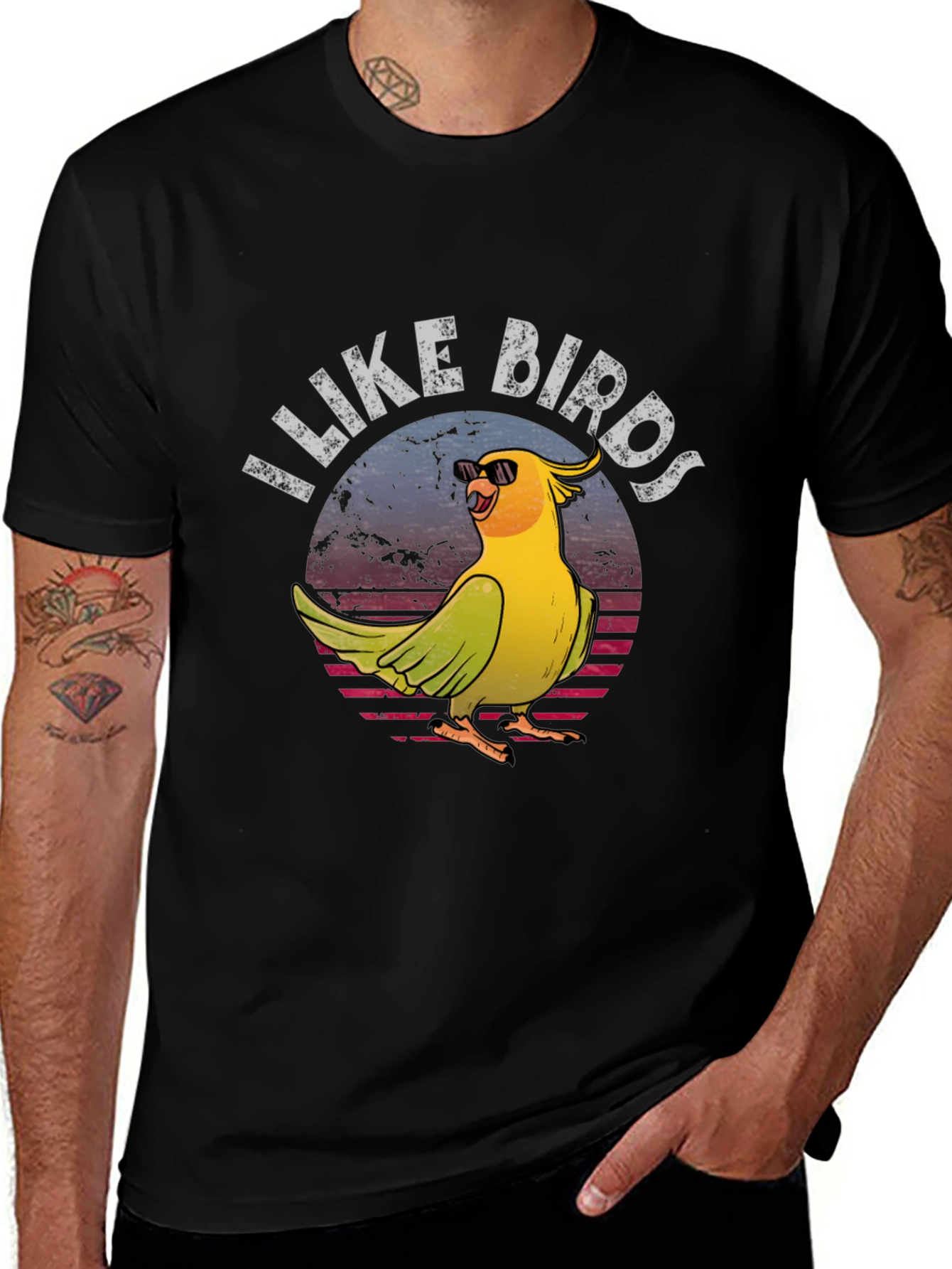 Variant 4 of I Like Birds T-Shirt - Funny Parrot Graphic Tee