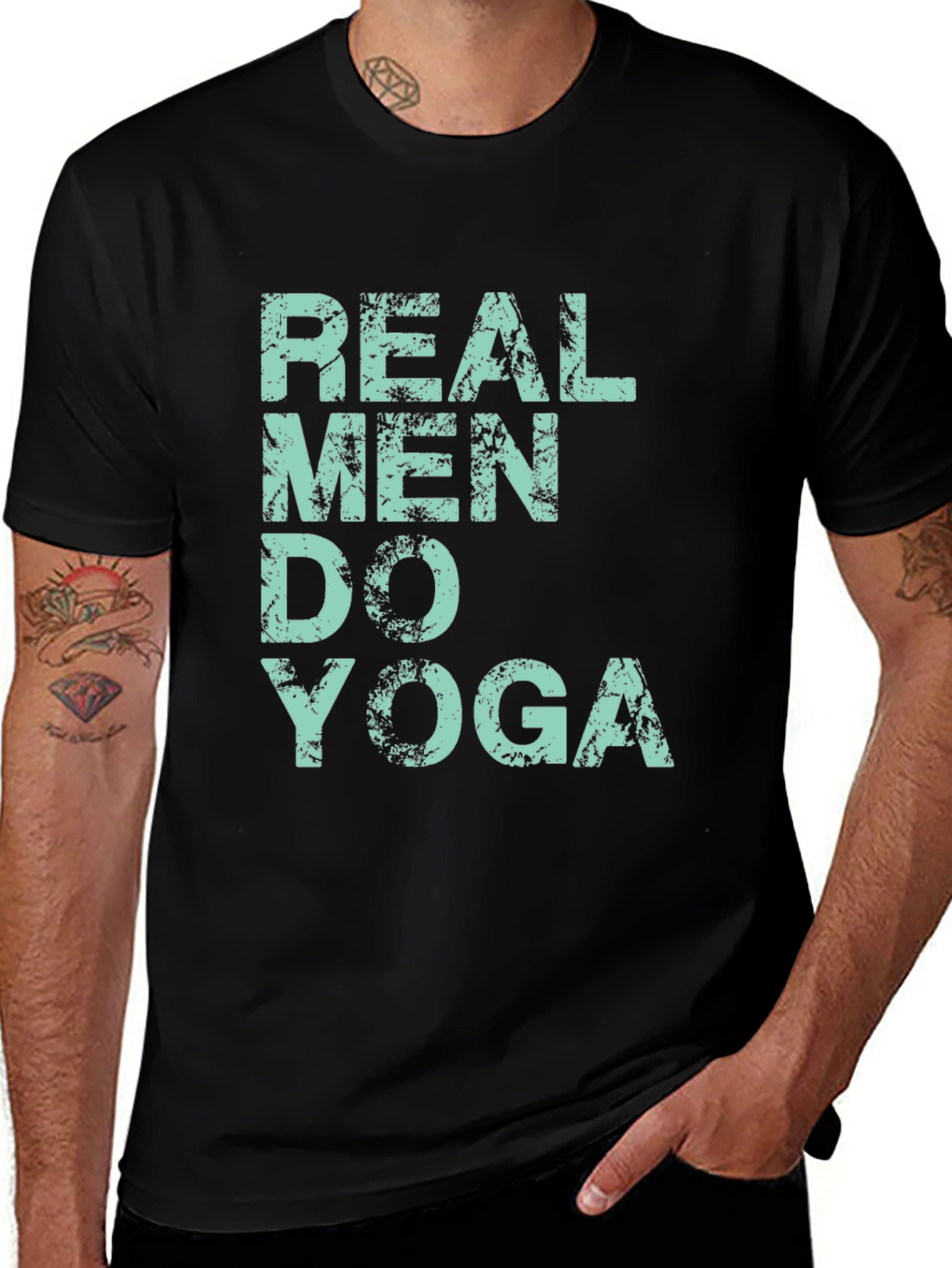 Variant 26 of Real Men Do Yoga Graphic Tee