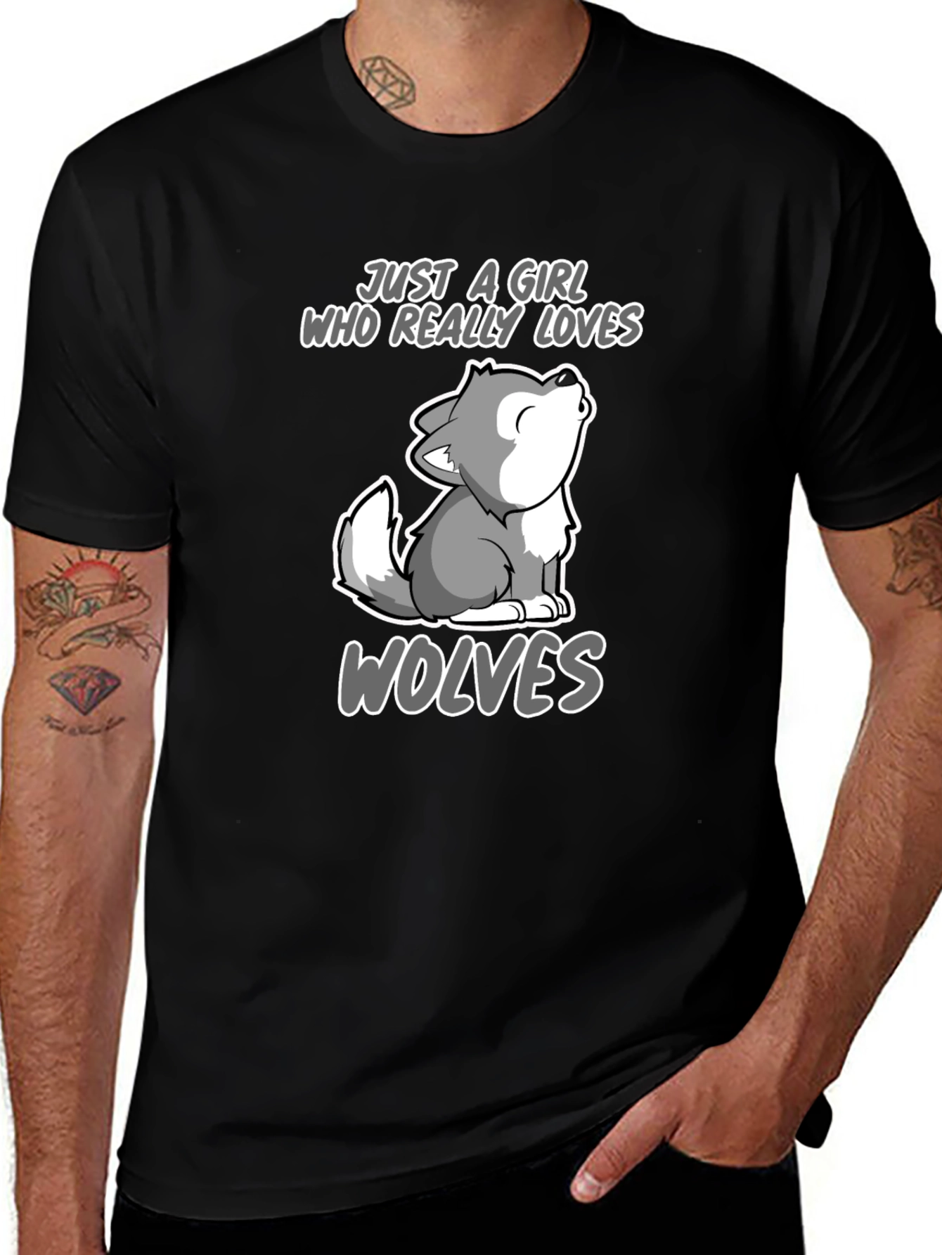 Variant 28 of Girl Who Loves Wolves Graphic Tee