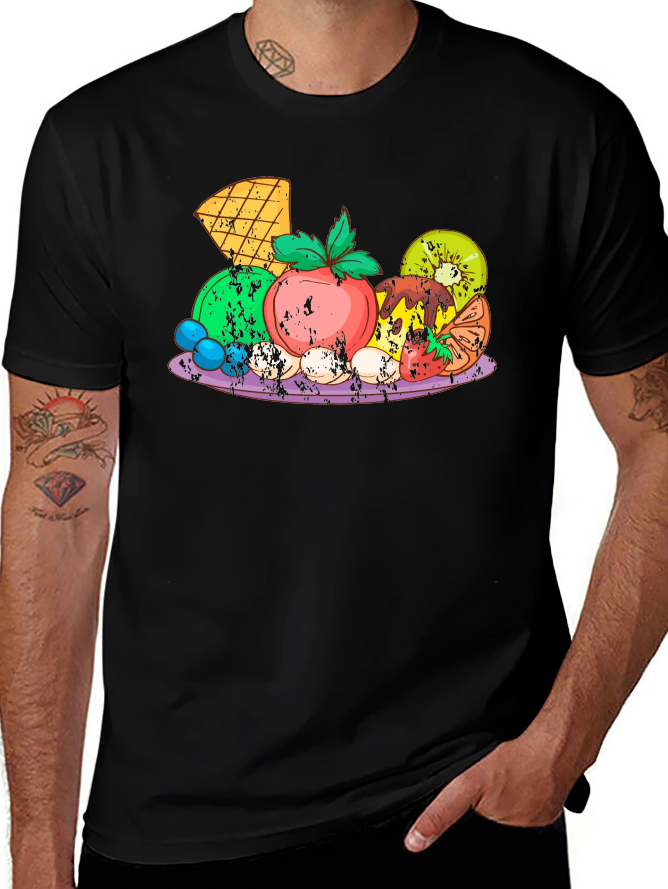 Variant 6 of Fruit Platter Graphic Tee - Black