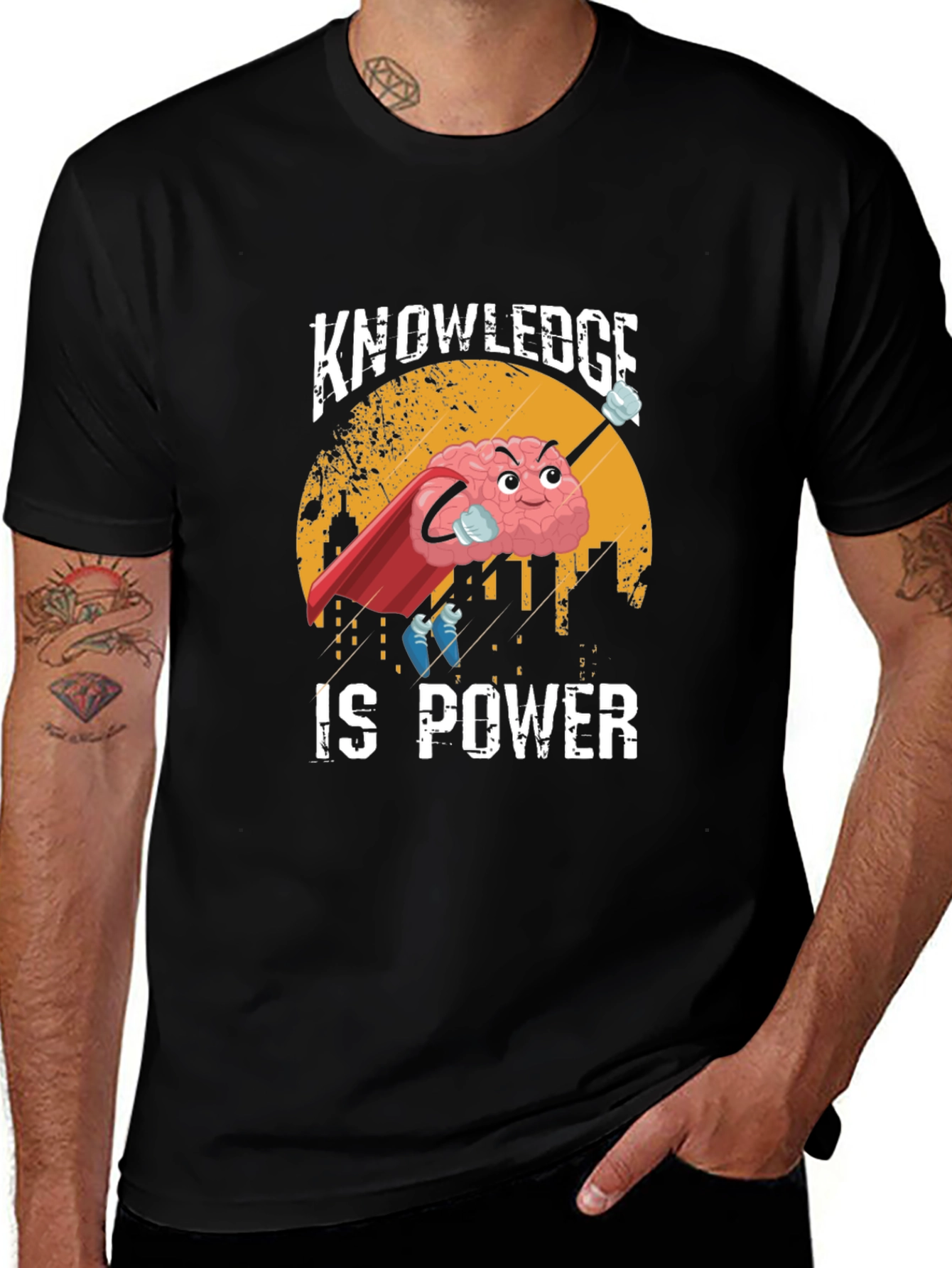 Variant 9 of Knowledge is Power Brain Superhero T-Shirt
