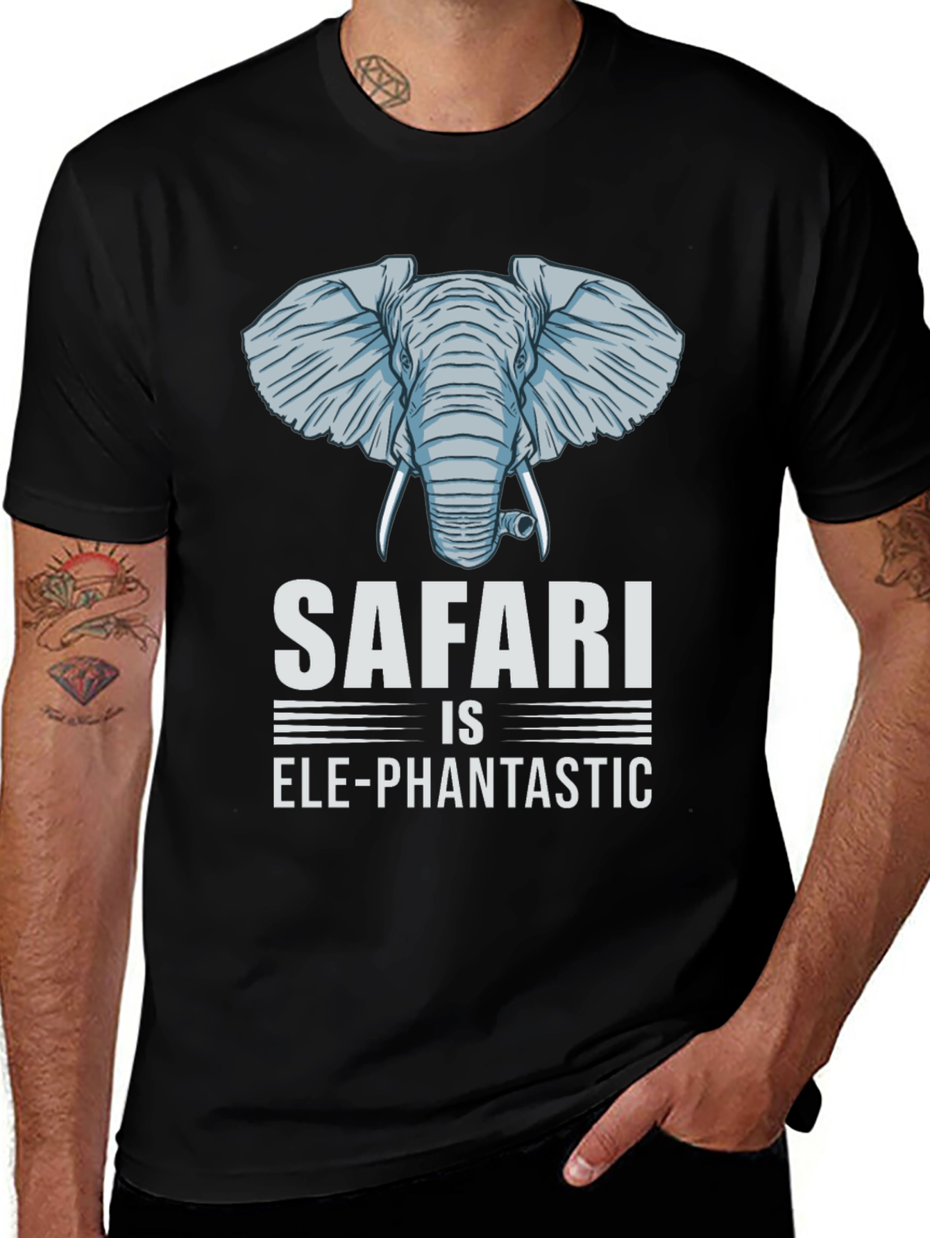 Variant 9 of Safari Elephant T-Shirt - Ele-Phantastic Design