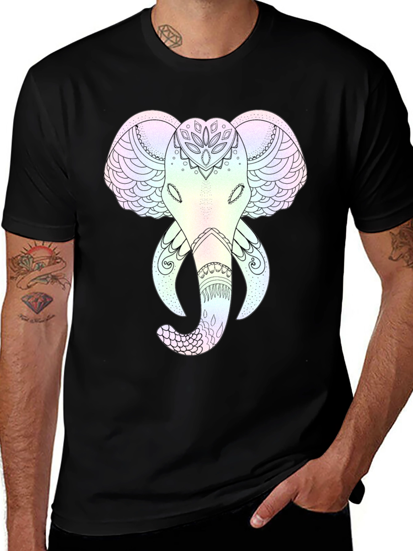 Variant 3 of Elephant Mandala Graphic Tee - Stylish and Unique