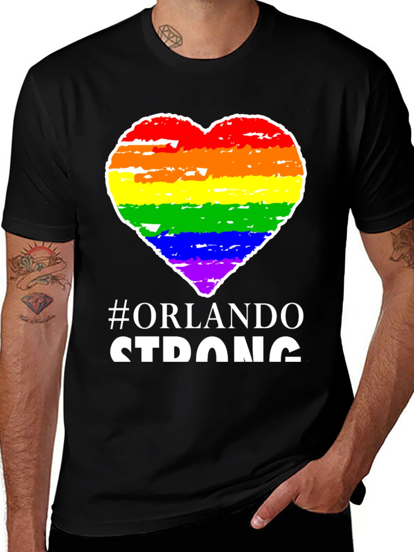 Variant 22 of Orlando Strong Rainbow Heart T-Shirt