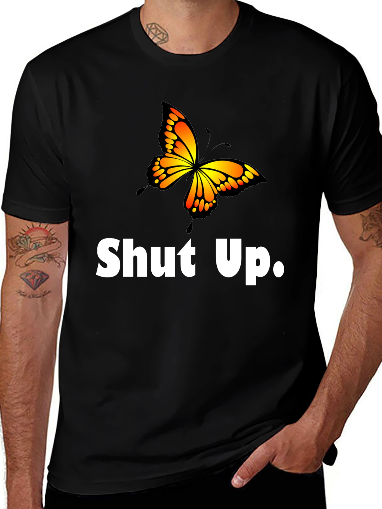 Variant 15 of Shut Up Butterfly Graphic T-Shirt
