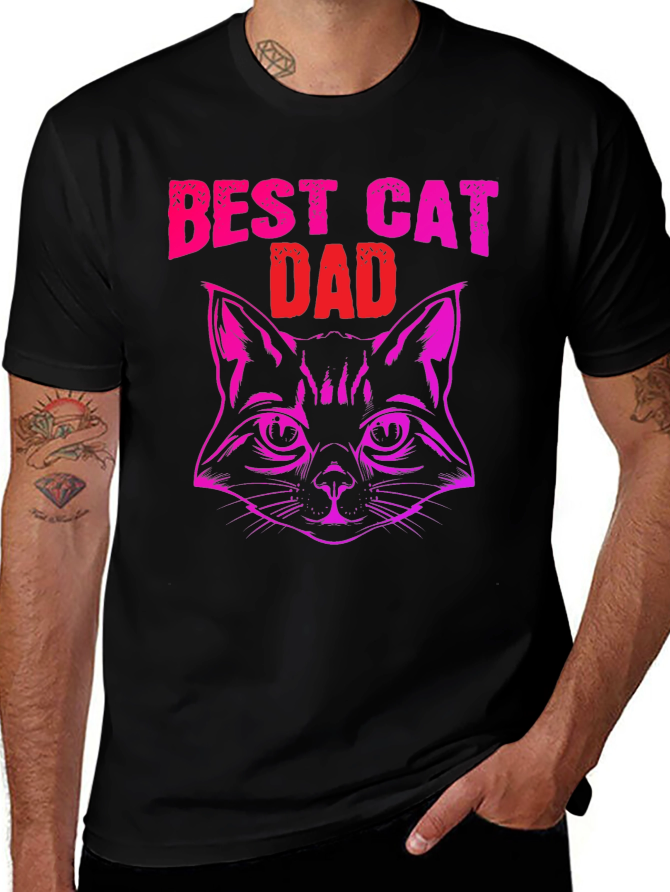 Variant 18 of Best Cat Dad T-Shirt - Men's Black Tee