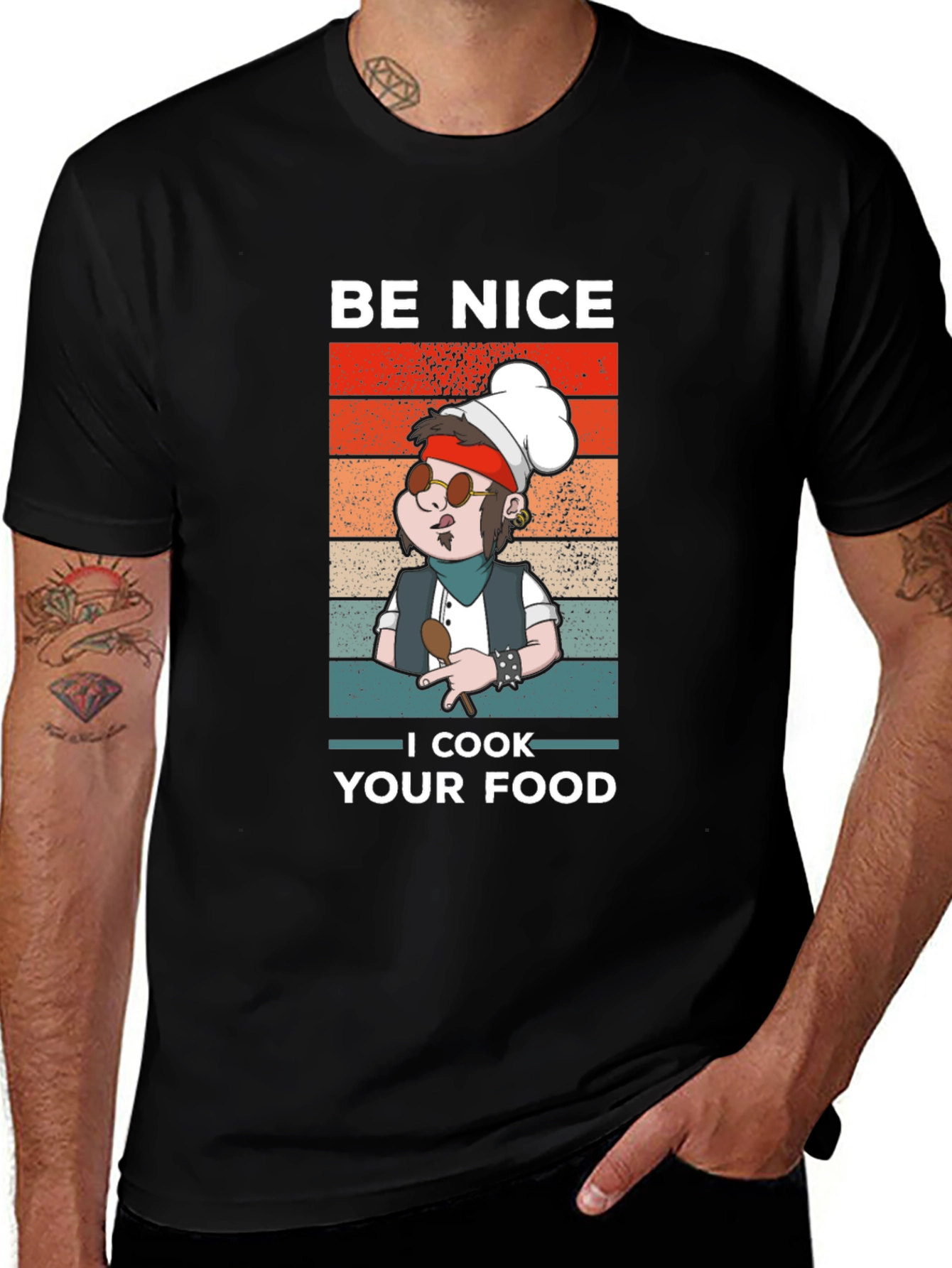 Variant 29 of Be Nice I Cook Your Food T-Shirt Funny Chef Tee