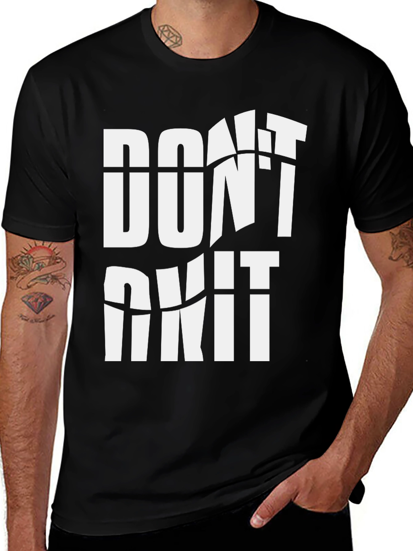 Variant 18 of Motivational 'Don't Quit' Black T-Shirt