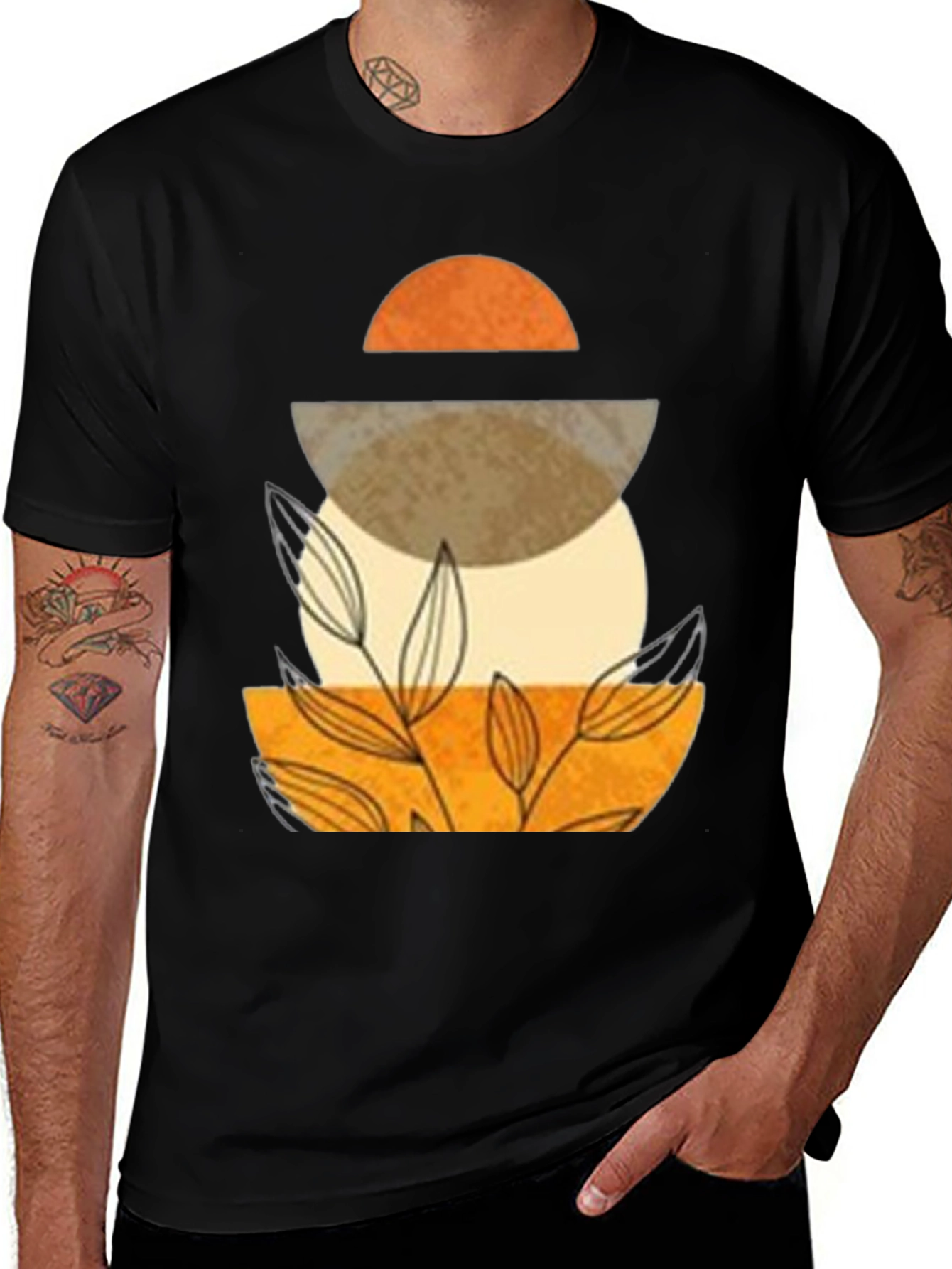 Variant 13 of Geometric Plant T-Shirt - Modern Artistic Design