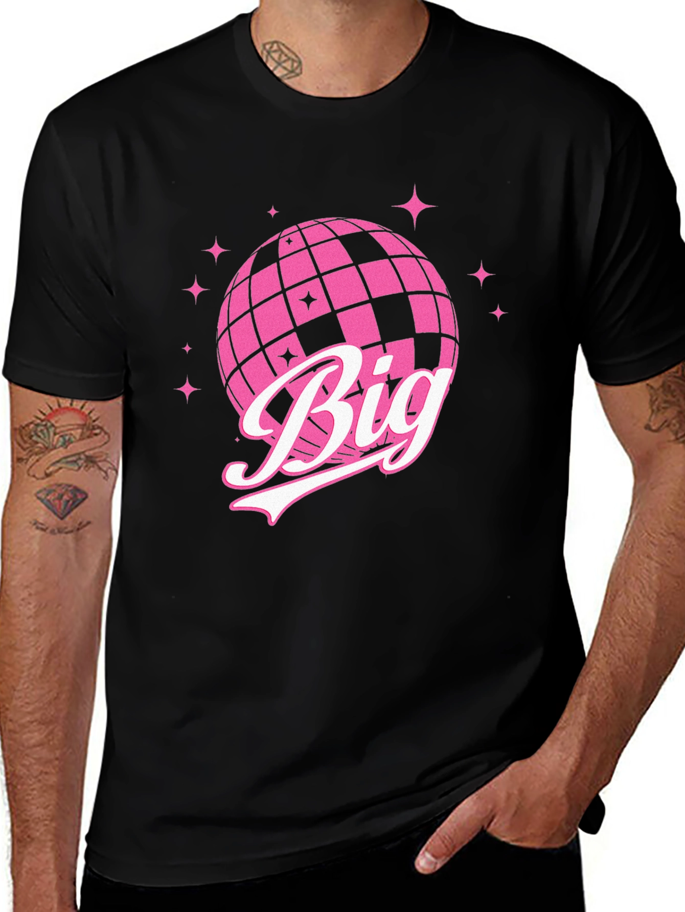 Variant 4 of Retro Pink Disco Ball "Big" Graphic T-Shirt