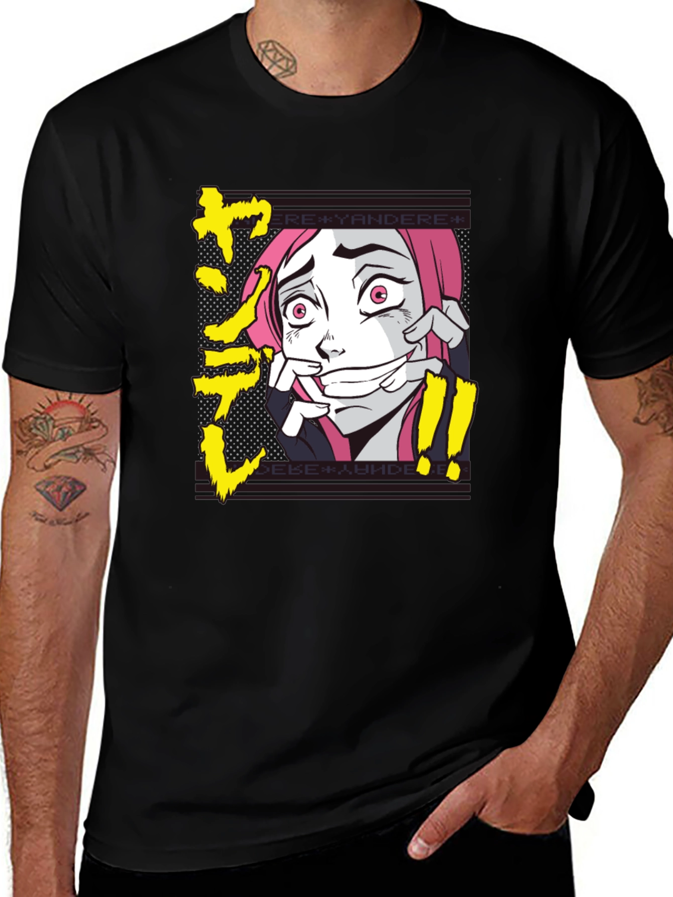 Variant 22 of Yandere Anime Graphic T-Shirt - Black