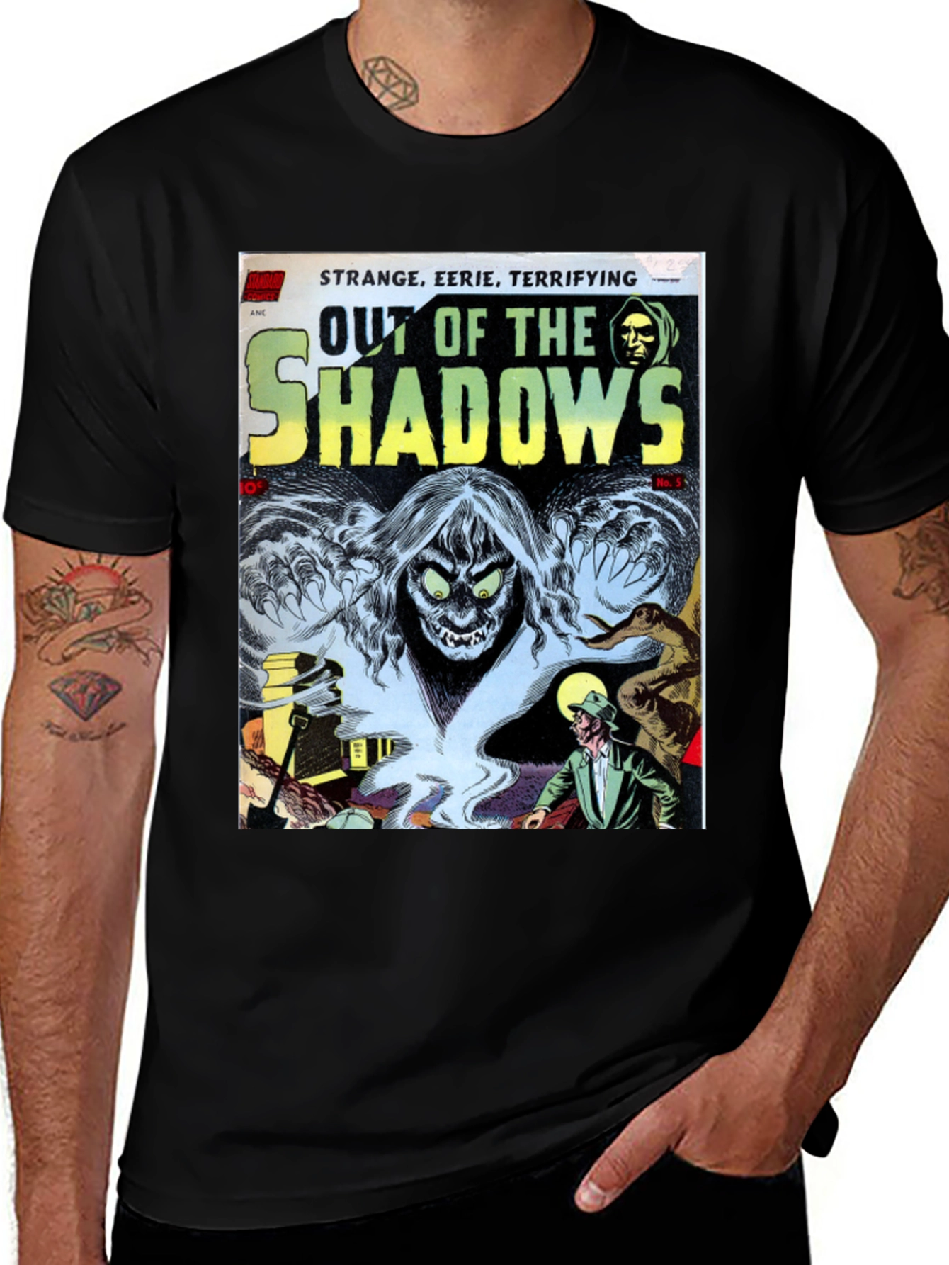 Variant 24 of Vintage Comic Book Graphic T-Shirt - Out of the Shadows