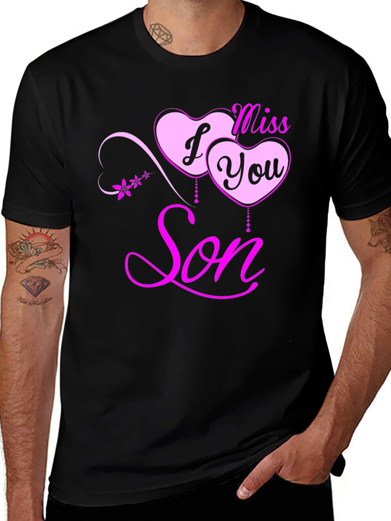 Variant 11 of I Miss You Son Black T-Shirt