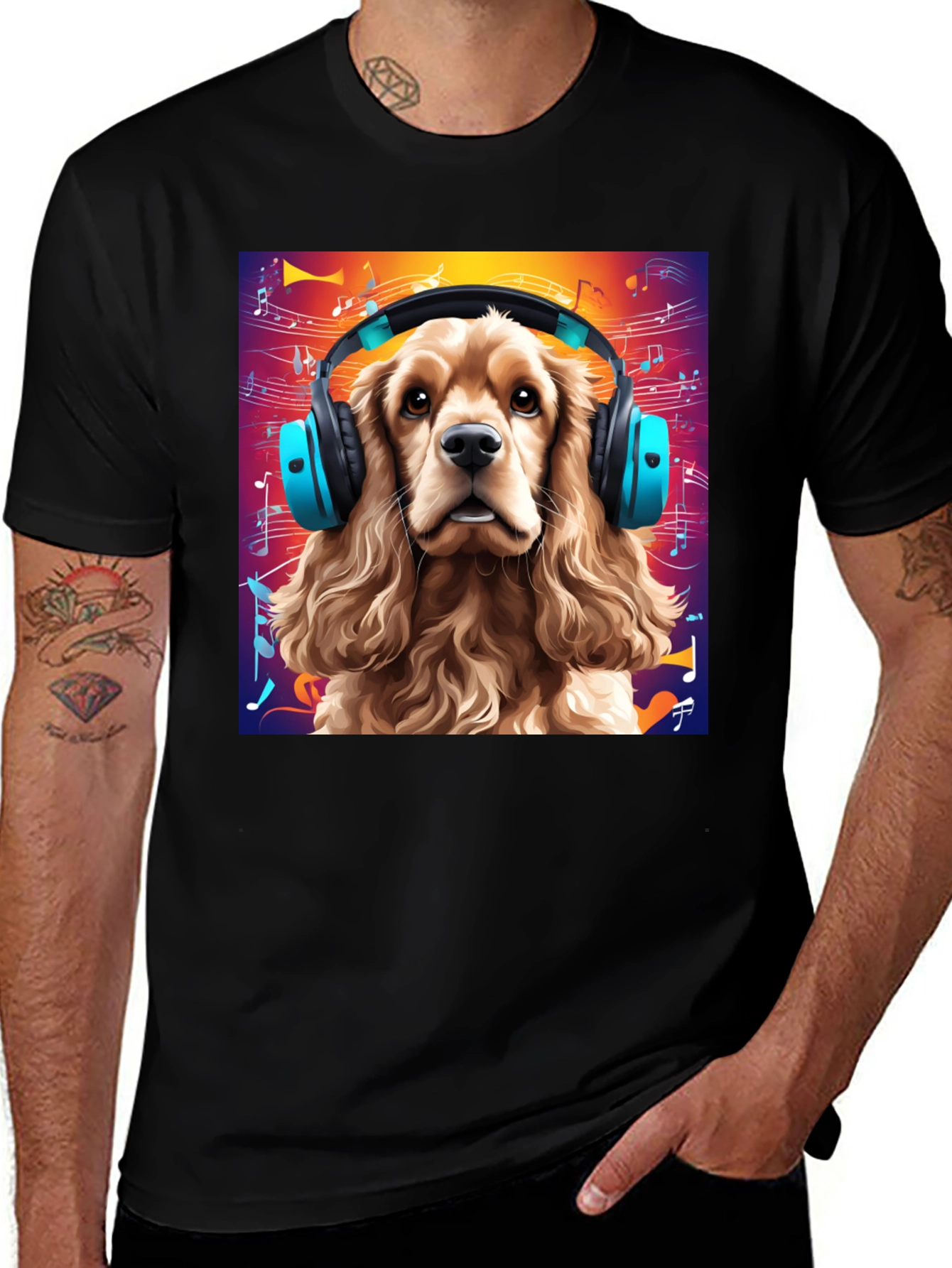 Variant 5 of Dog with Headphones Graphic Tee