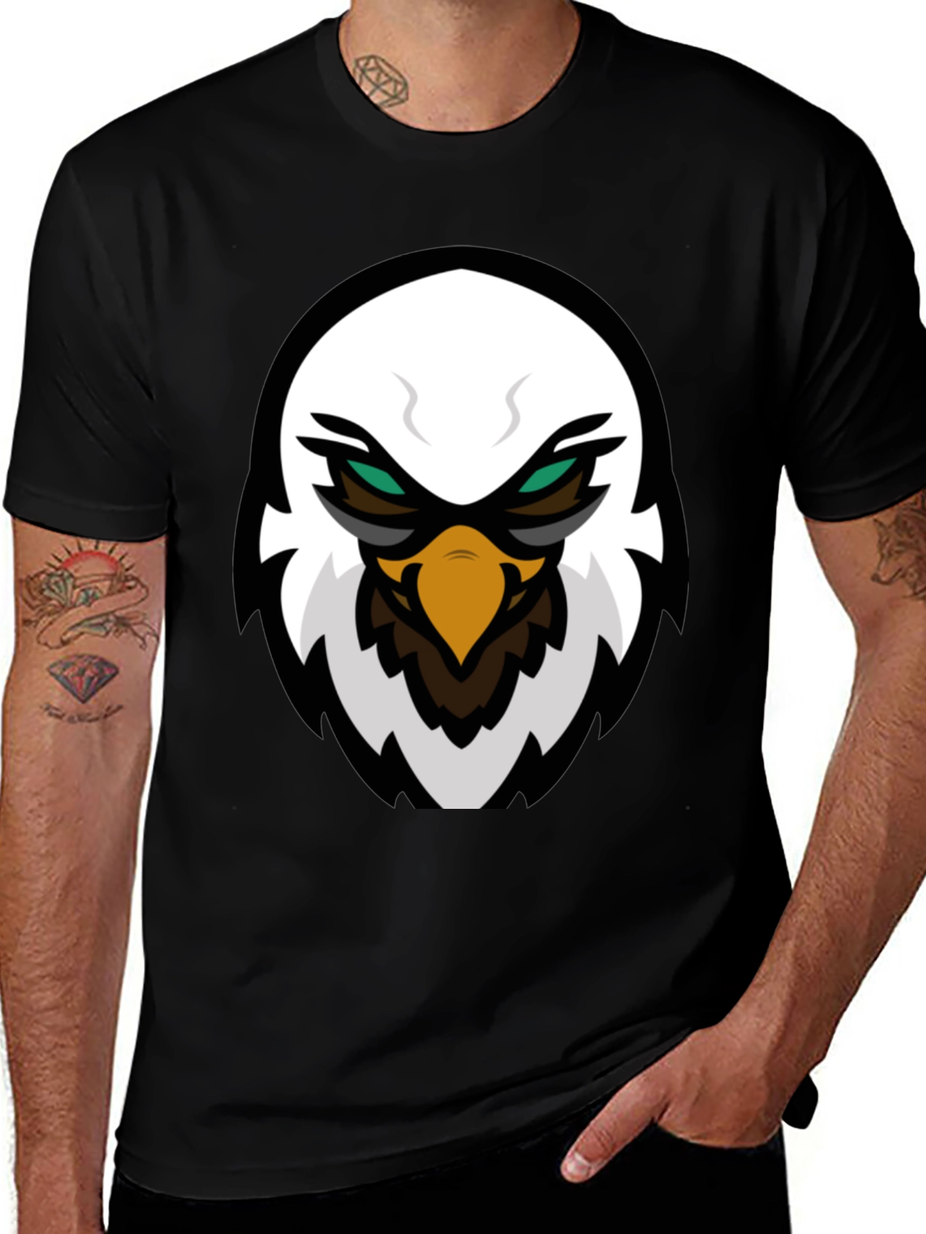 Variant 15 of Eagle Graphic Print Black T-Shirt