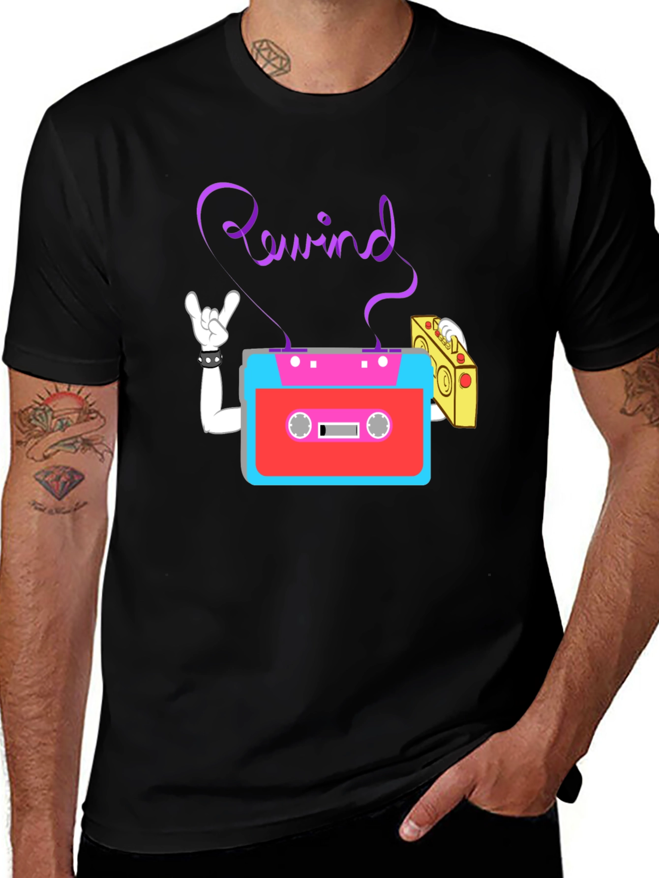 Retro Rewind Cassette Tape Graphic T-Shirt
