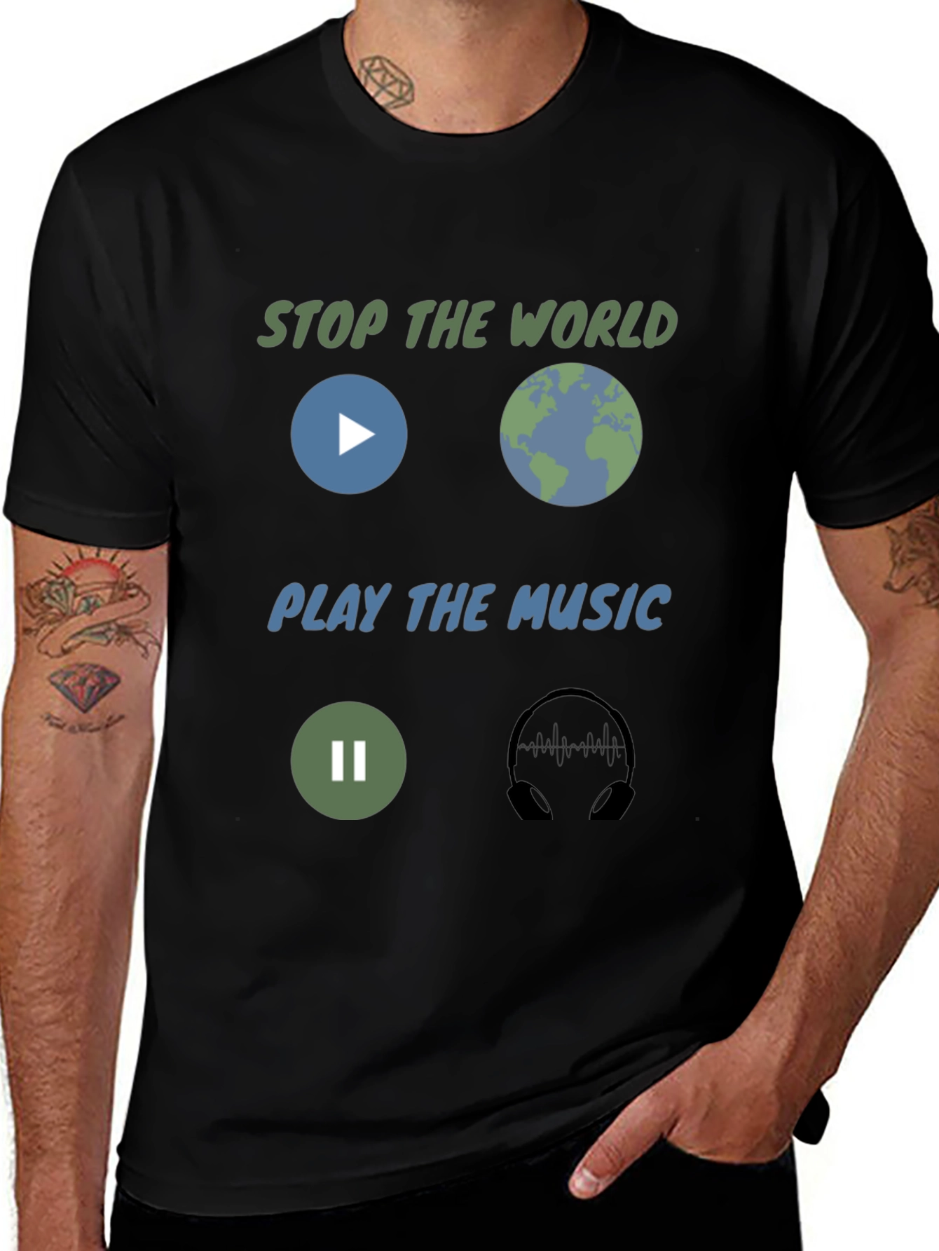 Variant 19 of Stop the World Music T-Shirt