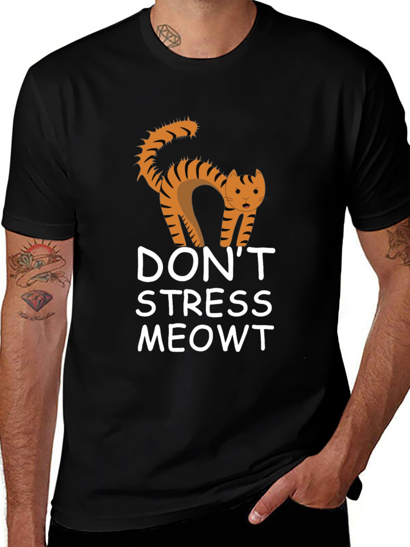 Variant 22 of Don't Stress Meowt Black Graphic Tee