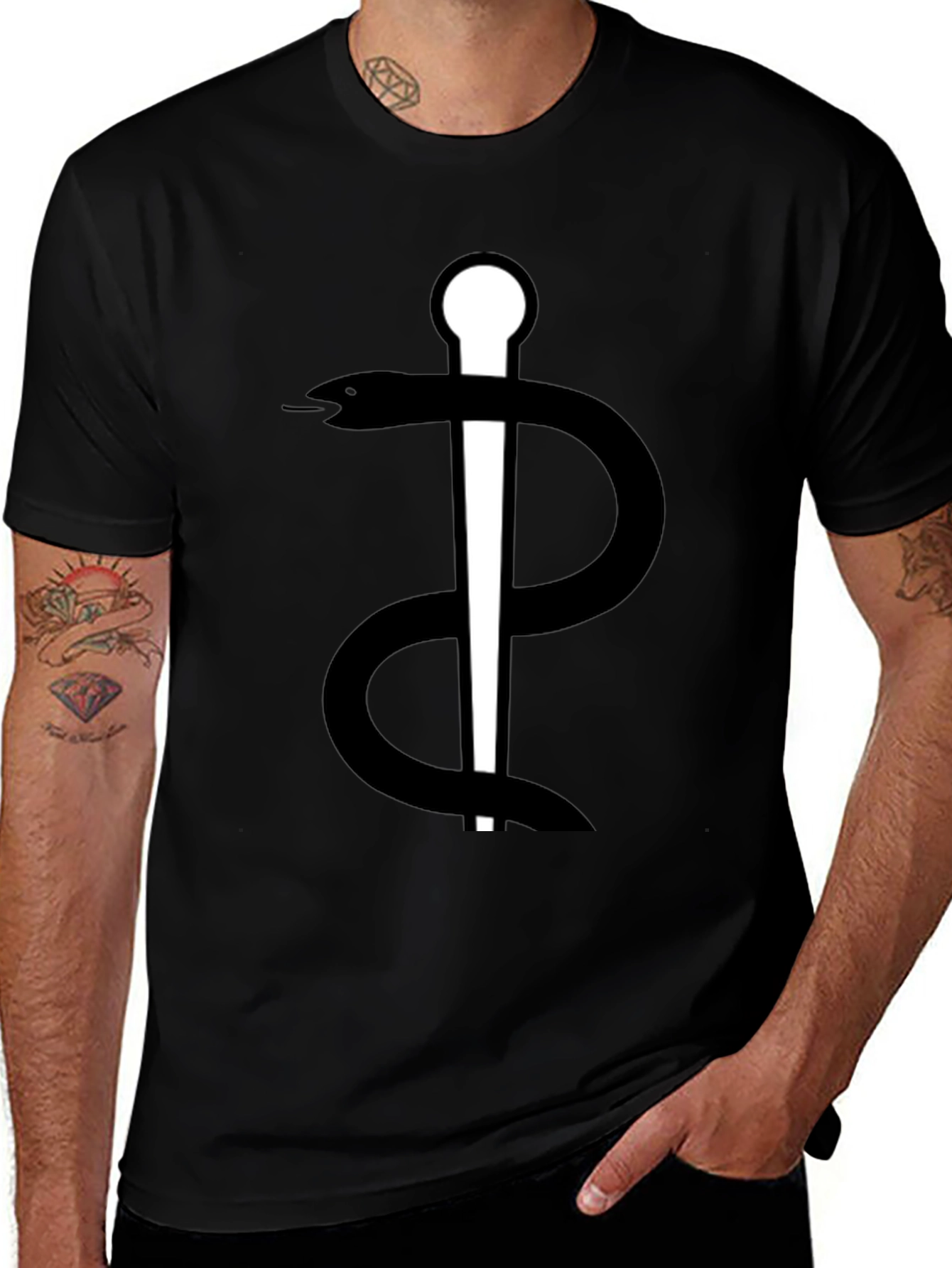 Variant 16 of Caduceus Graphic Tee - Medical Symbol T-Shirt