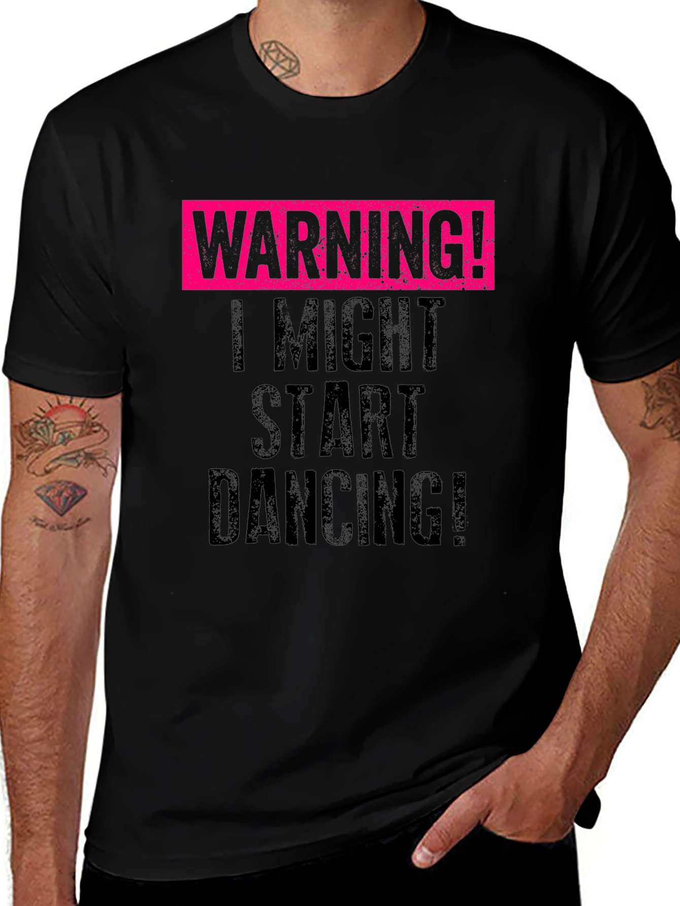 Warning I Might Start Dancing Black T-Shirt