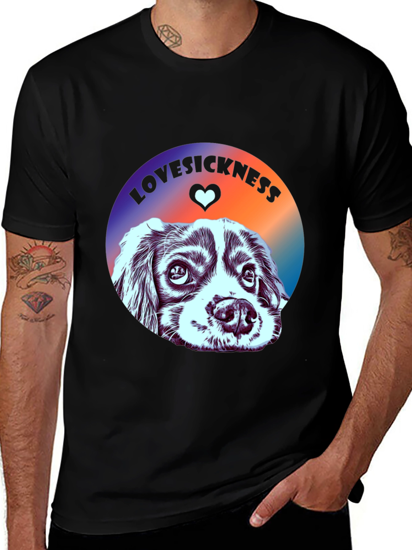 Variant 11 of Lovesickness Dog Graphic Tee - Soft Cotton Blend