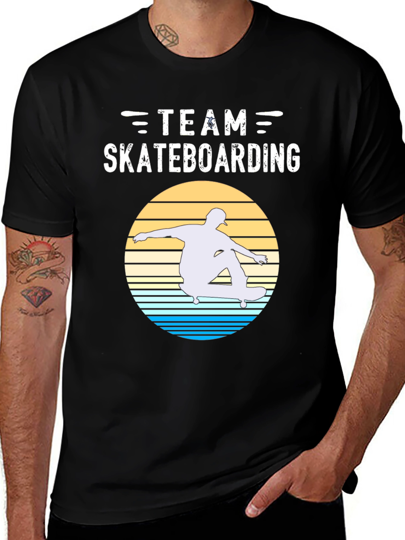Variant 7 of Team Skateboarding Graphic Tee - Cool Skater Design