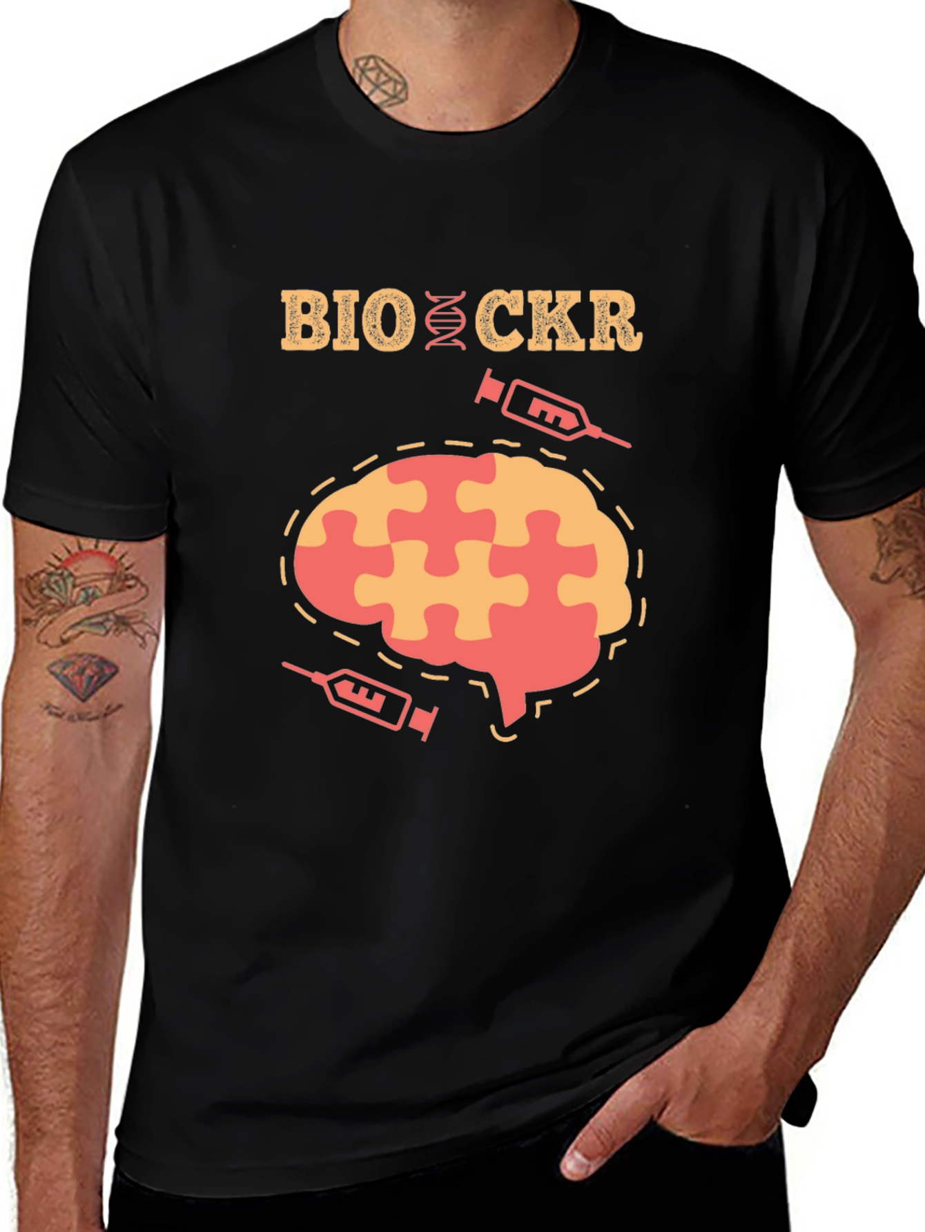 Bio Hacker Brain Puzzle T-Shirt