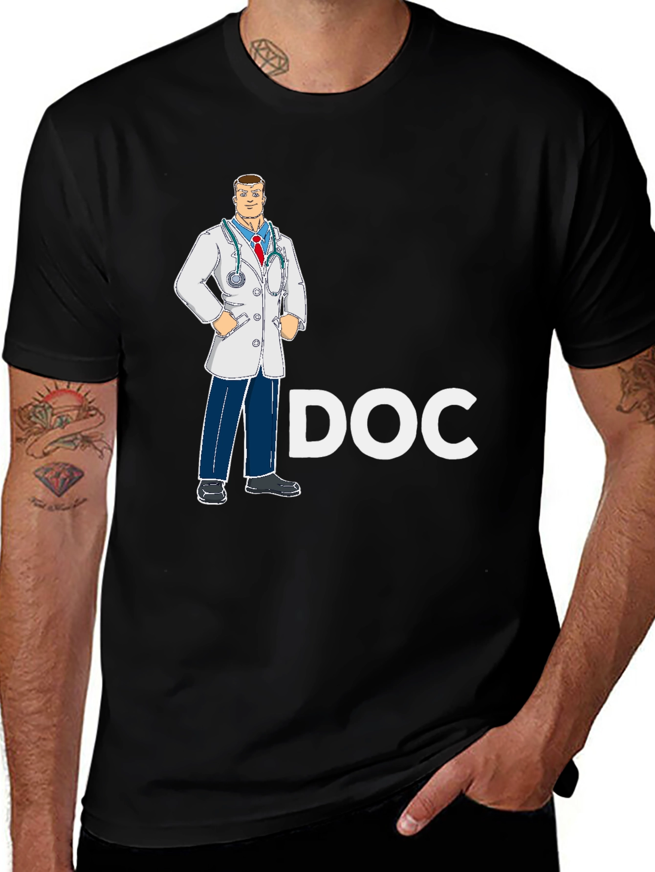 Variant 14 of Doc Graphic T-Shirt - Black Cotton Tee