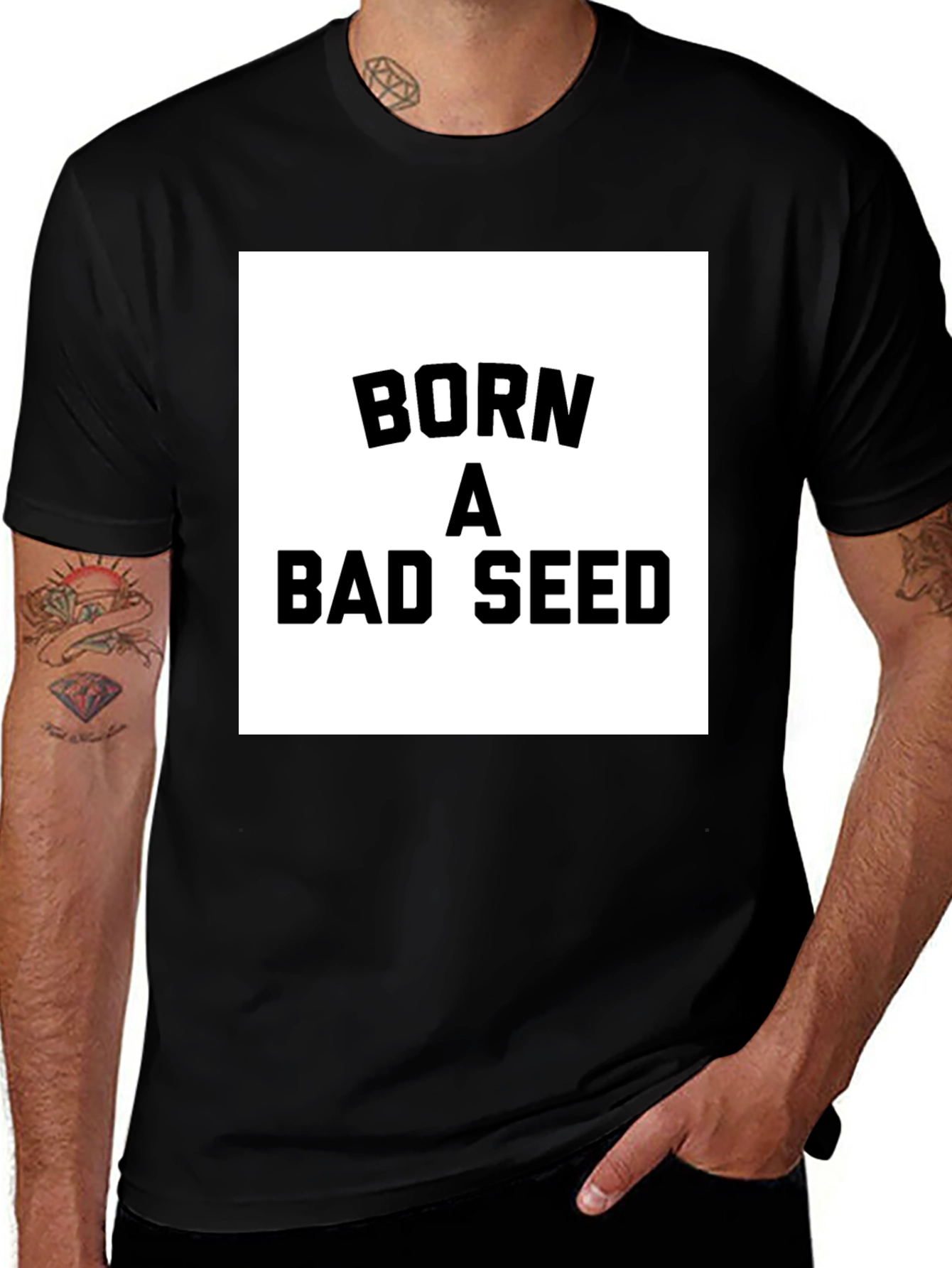Variant 13 of Born a Bad Seed Black Graphic Tee