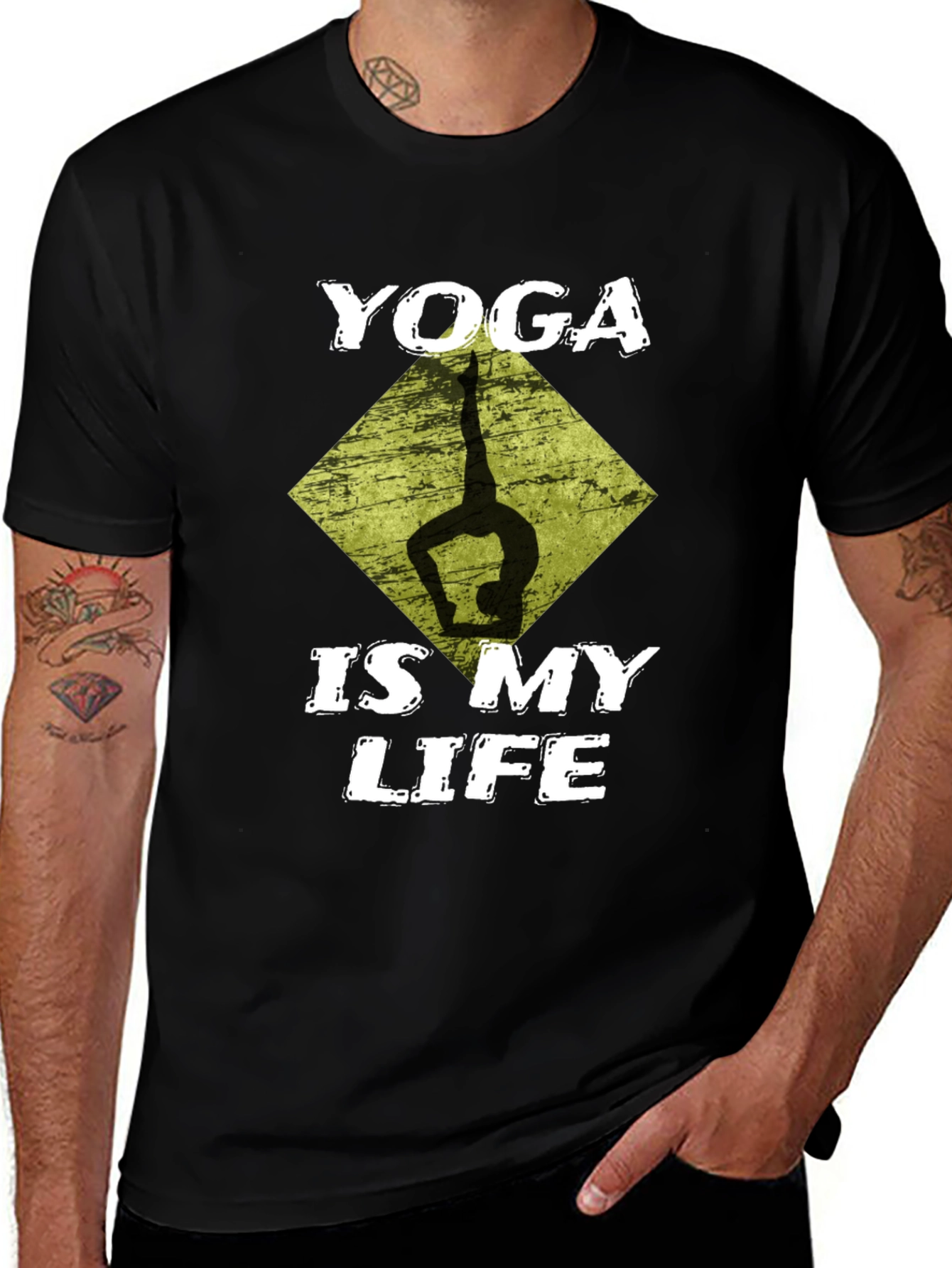 Variant 7 of Yoga Is My Life Black Graphic T-Shirt
