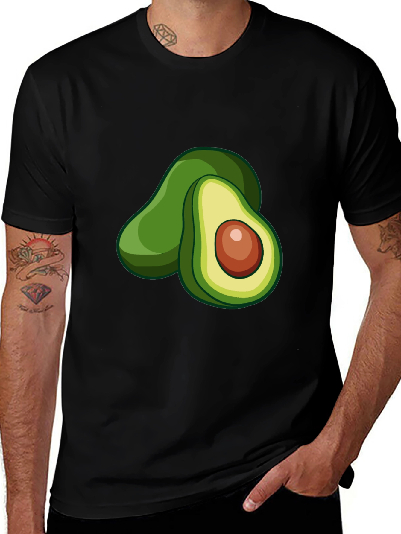 Variant 11 of Avocado Graphic T-Shirt - Black Casual Tee