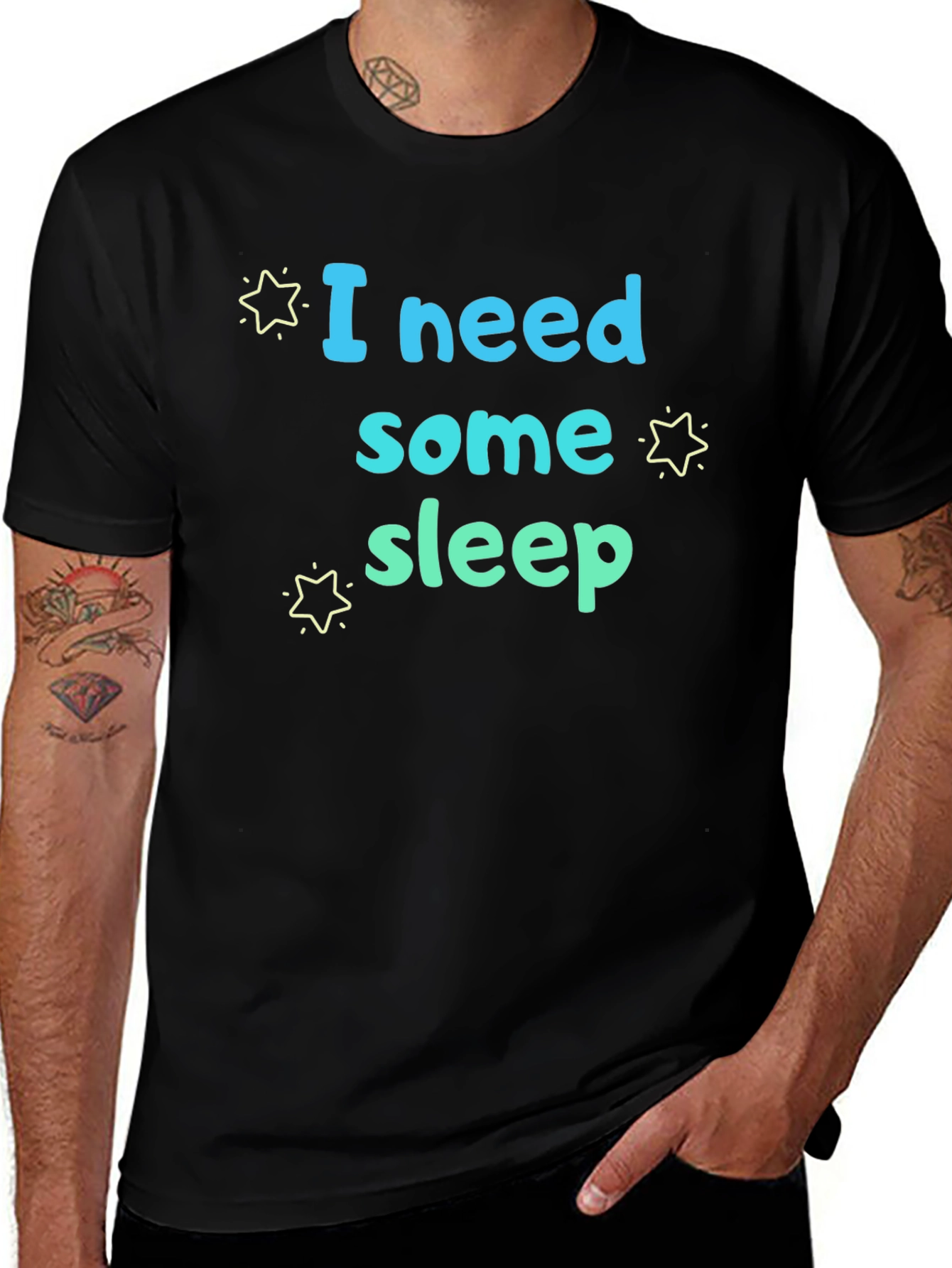 Black I Need Some Sleep Graphic T-Shirt main image