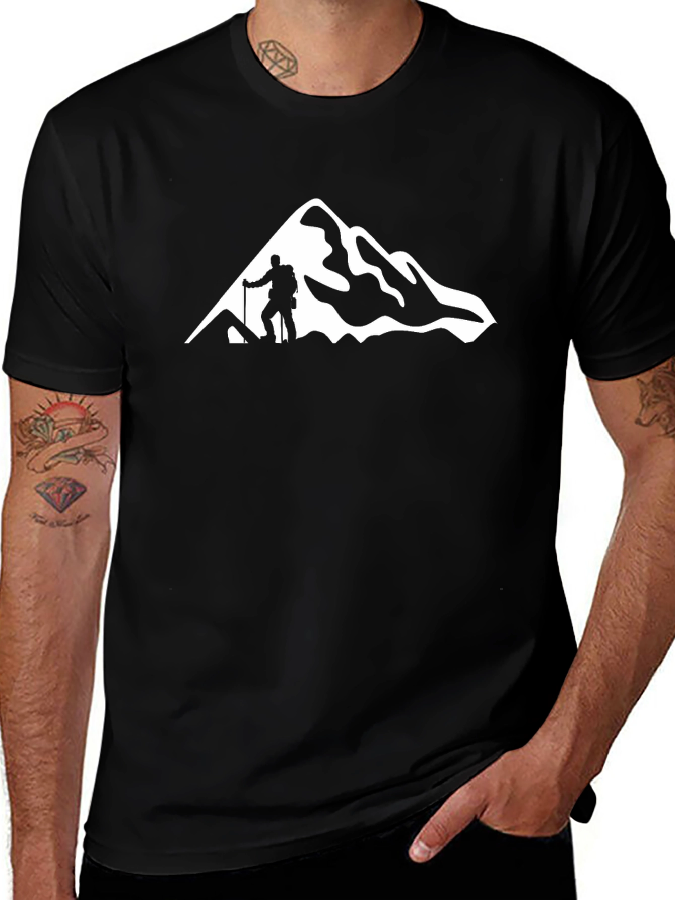 Variant 30 of Mountain Hiker Graphic T-Shirt - Black