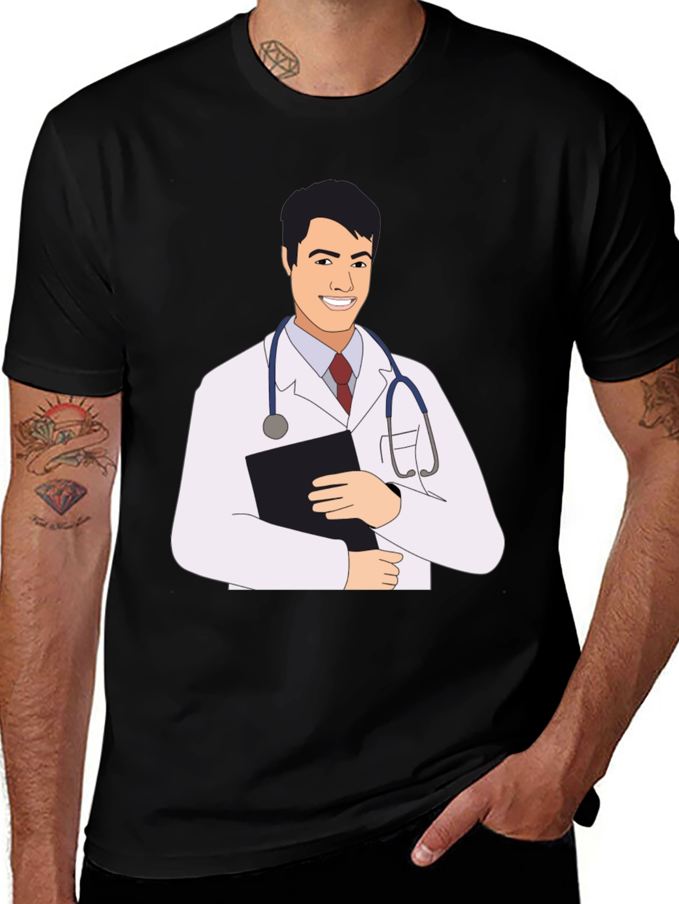 Variant 4 of Doctor Graphic T-Shirt - Unisex Black Tee