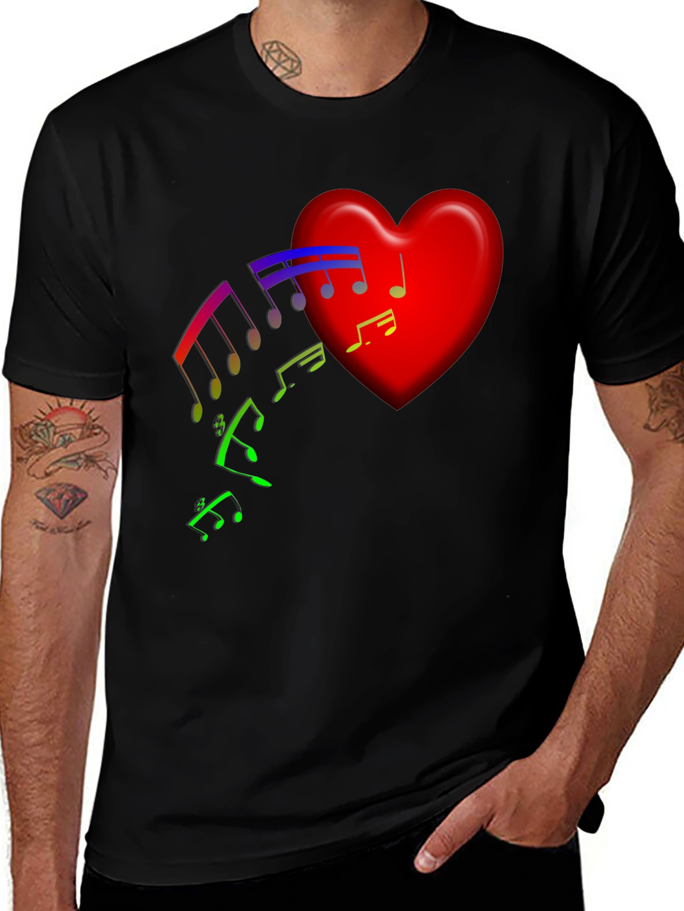 Variant 4 of Musical Heart Graphic T-Shirt