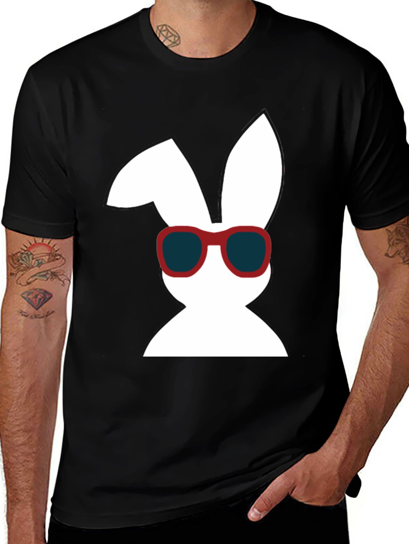 Cool Easter Bunny Graphic T-Shirt