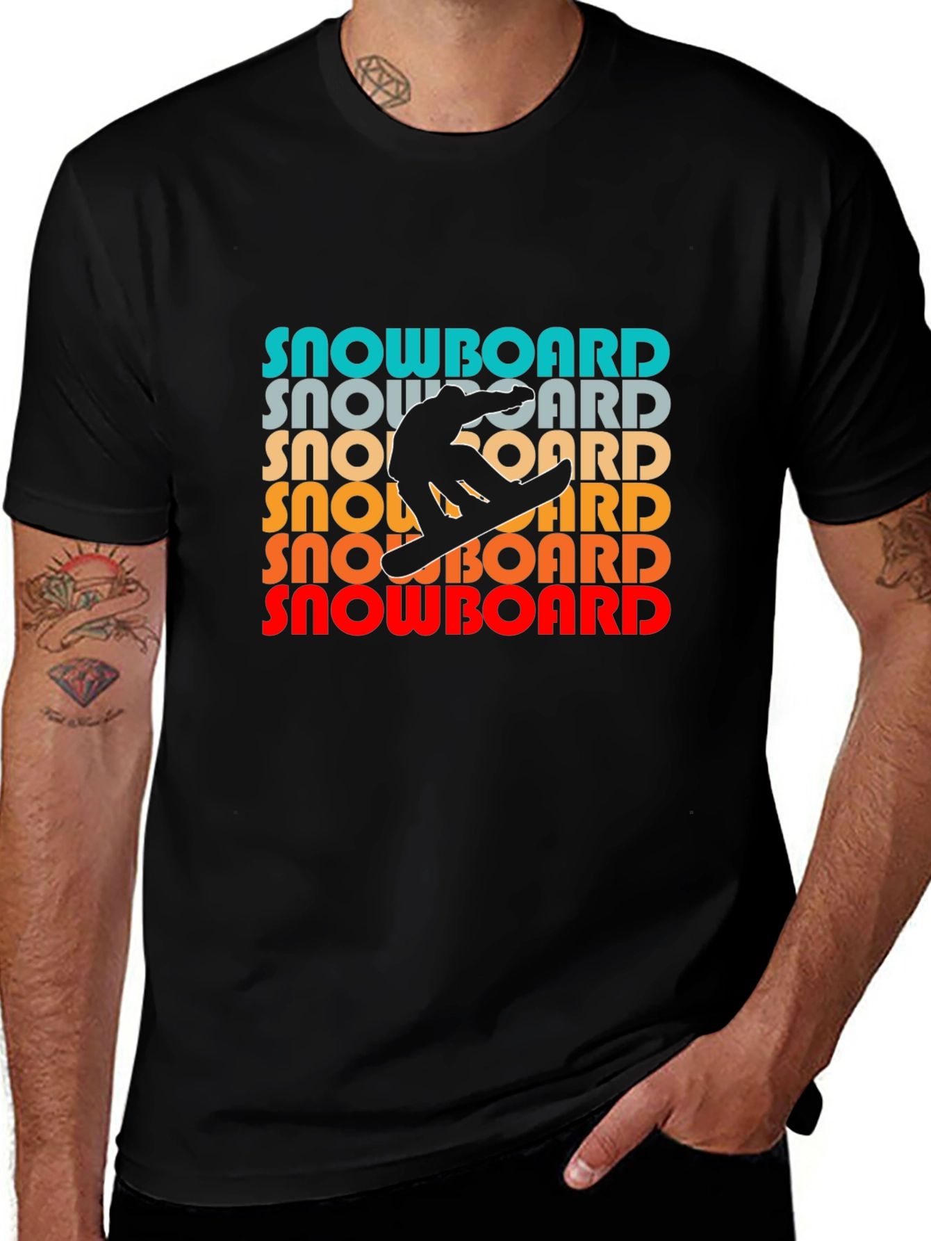 Variant 23 of Retro Snowboard T-Shirt