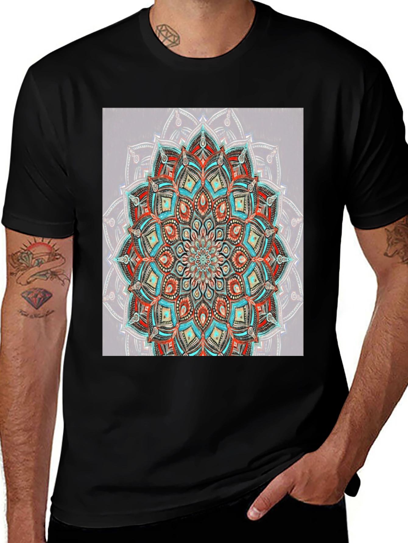 Variant 7 of Mandala Print Tee - Stylish Graphic T-Shirt