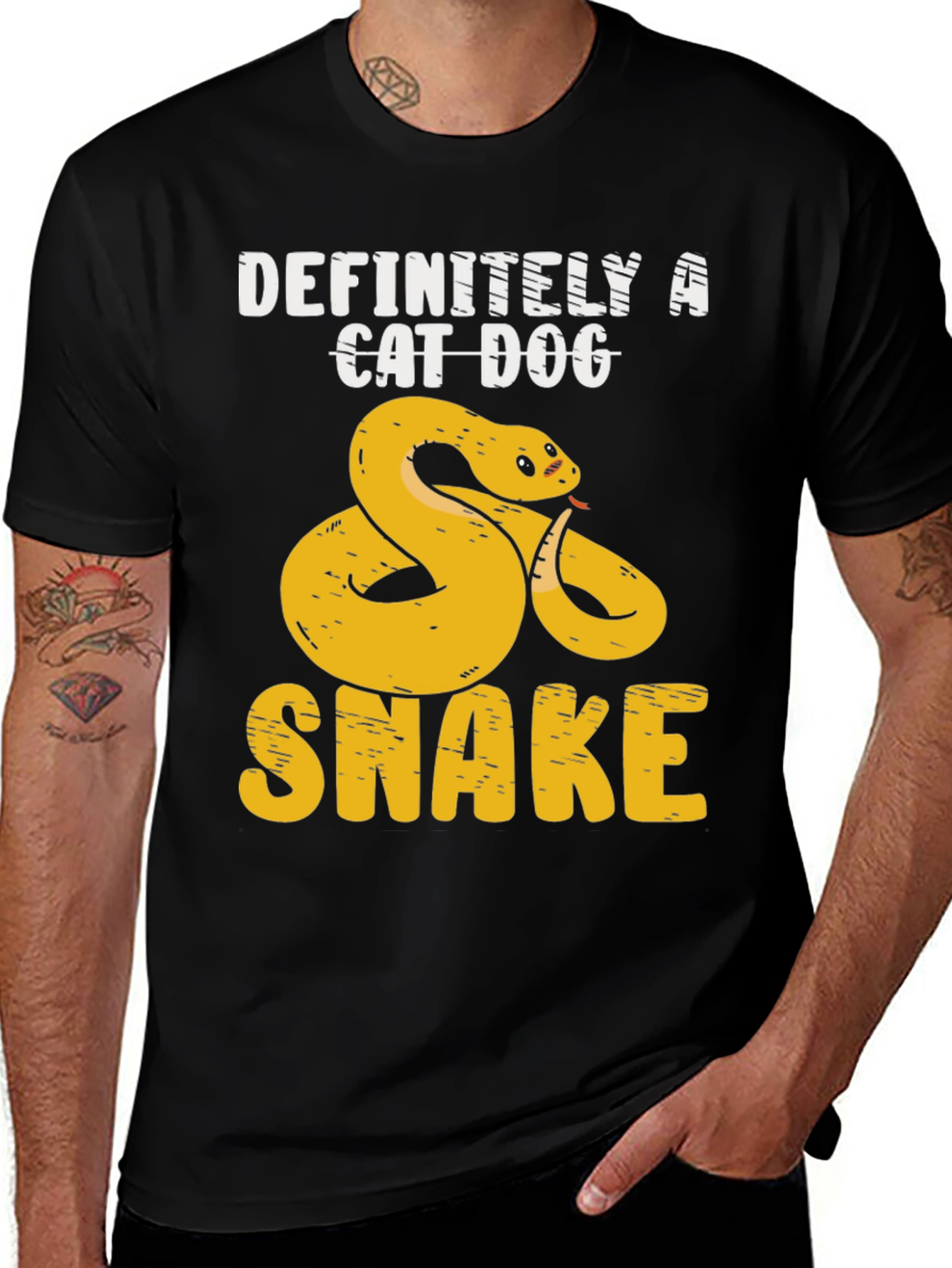 Variant 5 of Definitely A Cat Dog Snake Novelty T-Shirt