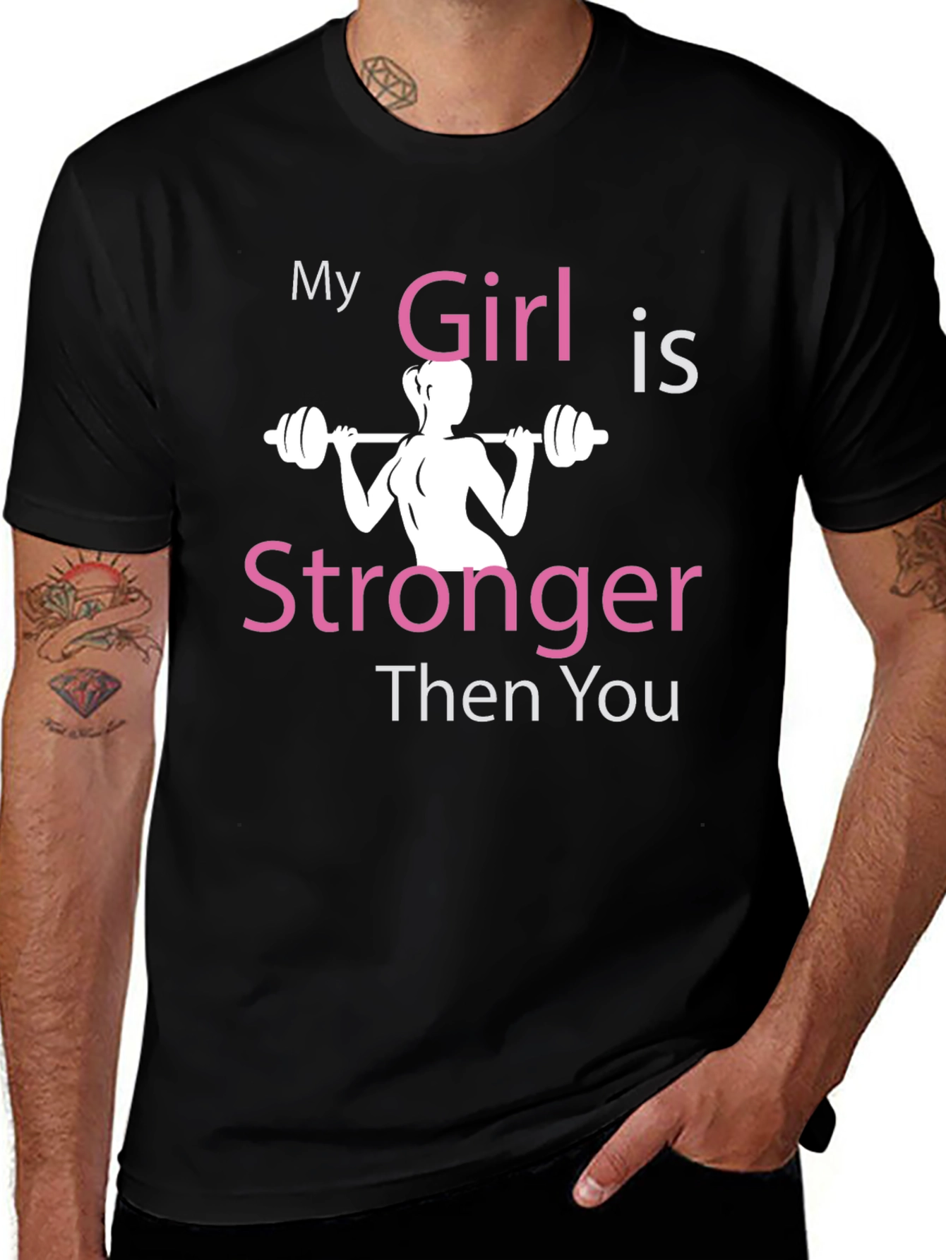 Variant 12 of My Girl Is Stronger T-Shirt - Gym Fitness Tee