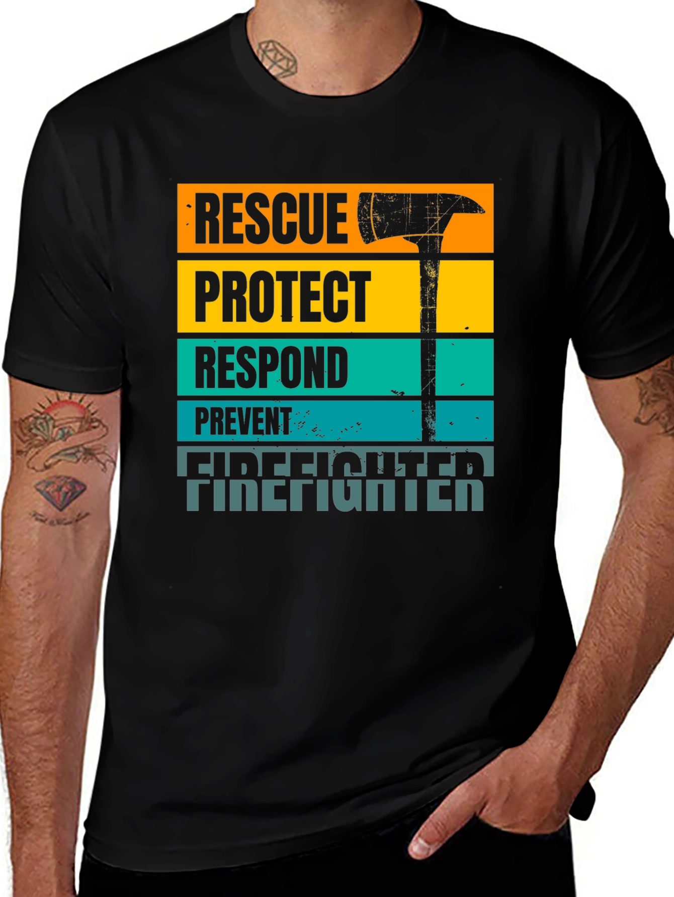 Variant 6 of Firefighter Rescue Graphic T-Shirt