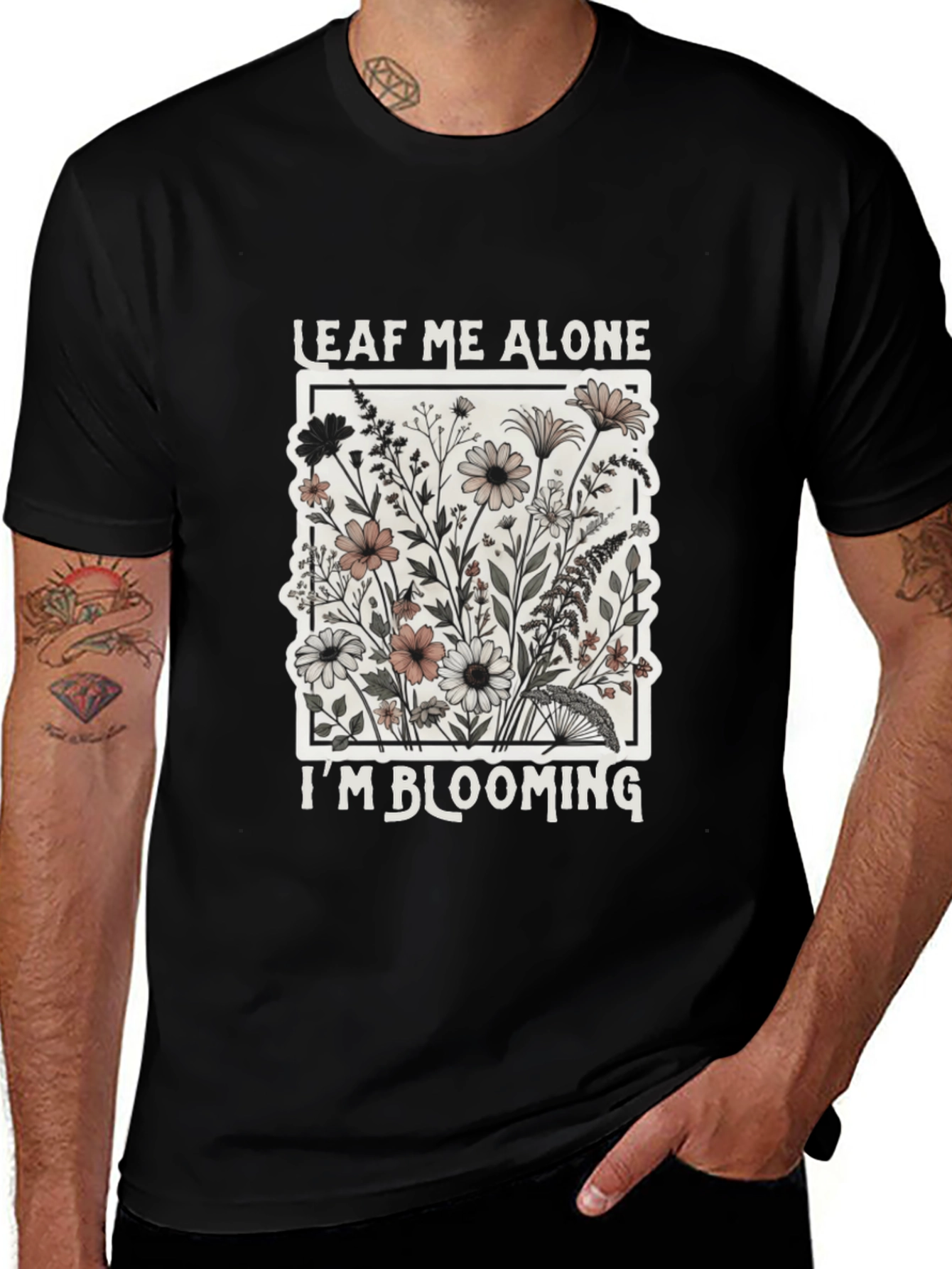 Leaf Me Alone I'm Blooming Graphic T-Shirt