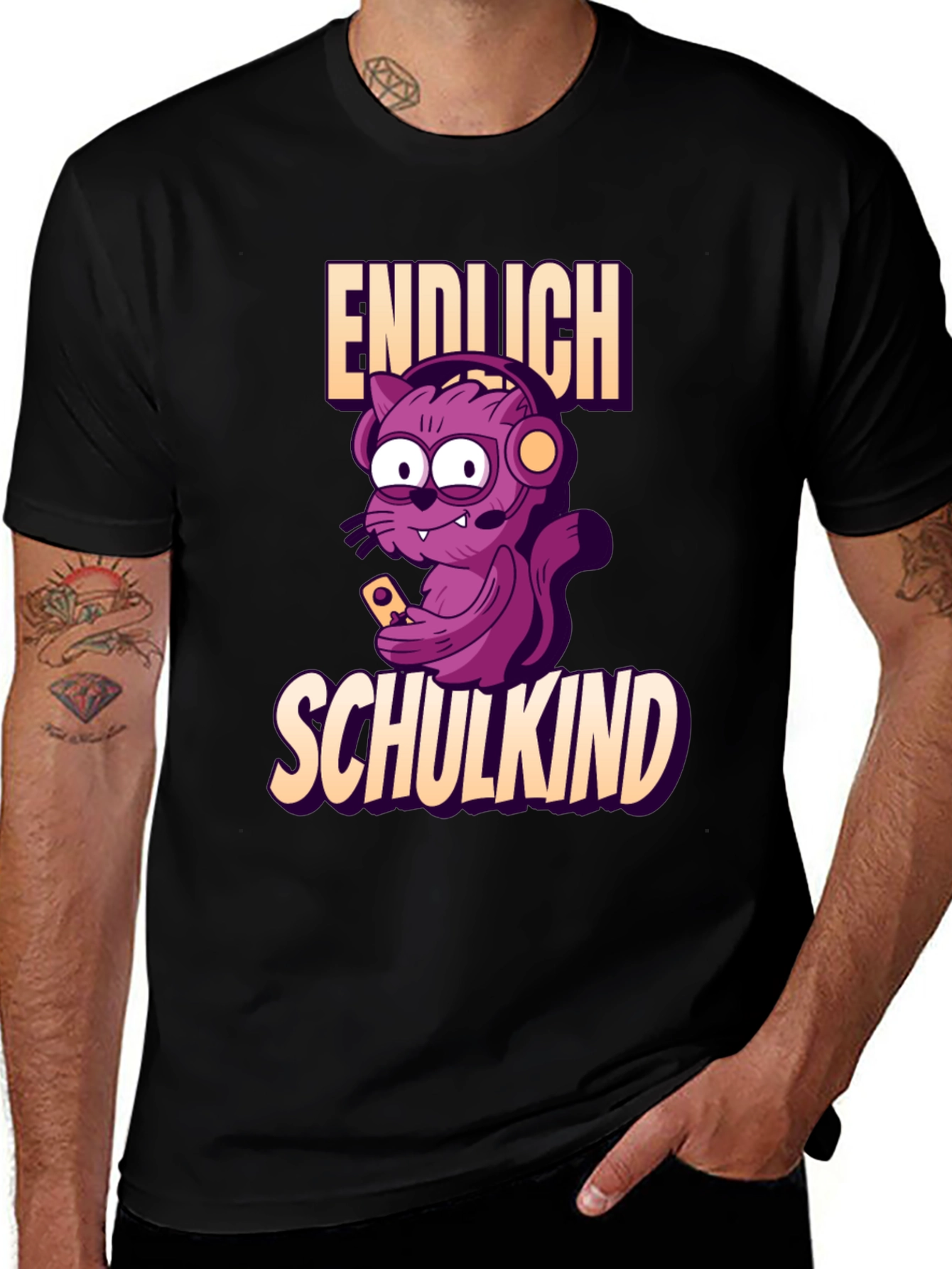 Funny Gamer Cat "Endlich Schulkind" T-Shirt