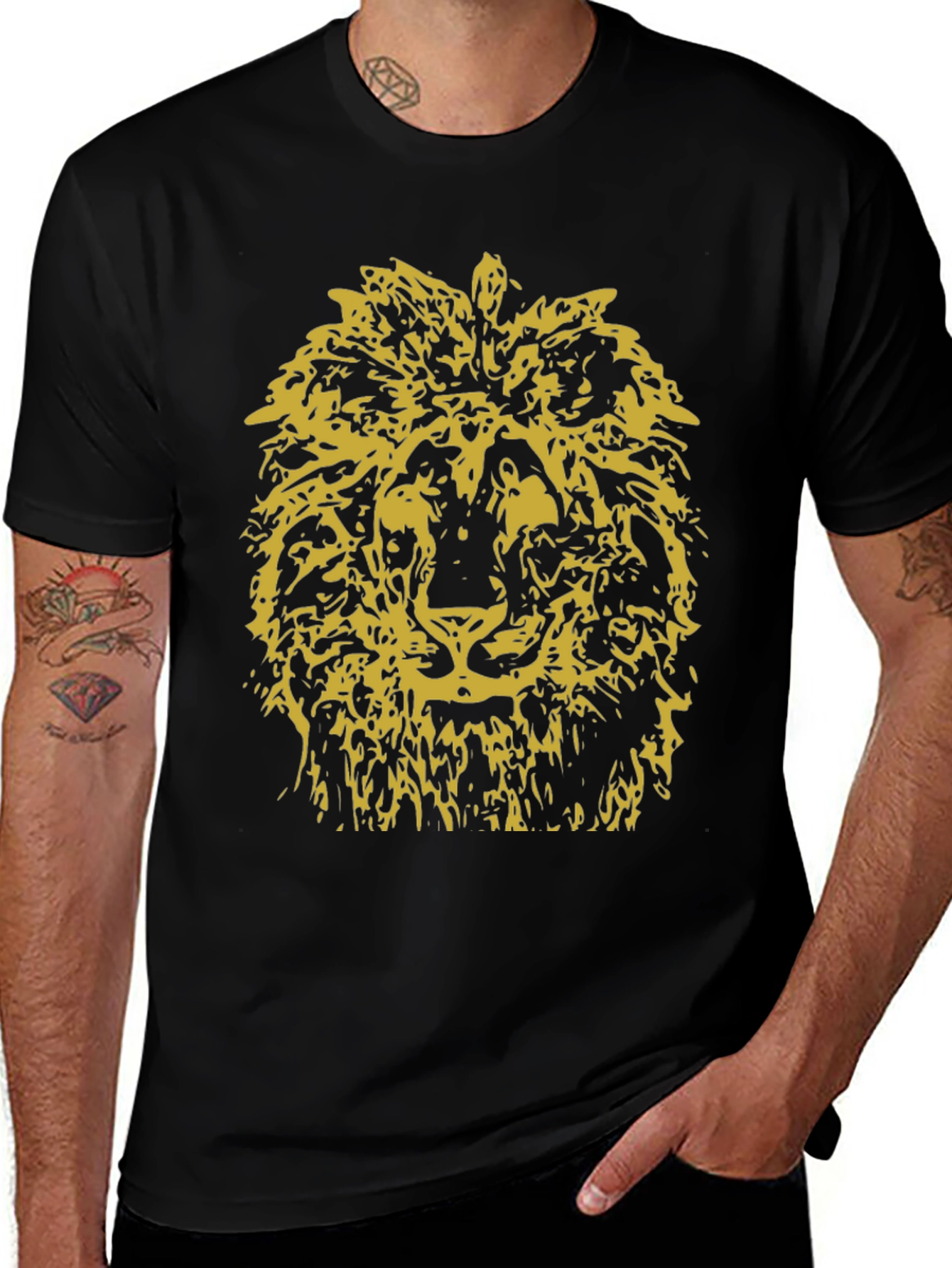 Lion Graphic Tee - Bold Animal Print T-Shirt