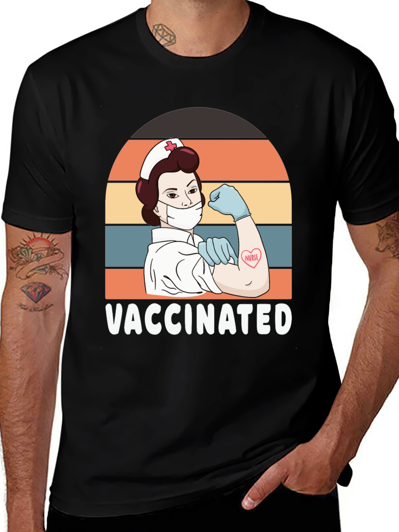 Vaccinated Nurse Graphic T-Shirt