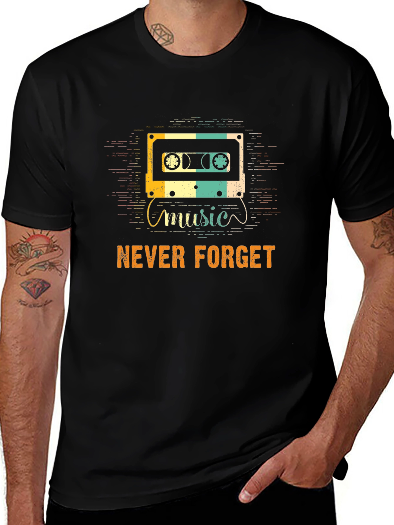 Variant 13 of Retro Music Cassette T-Shirt - Never Forget Graphic Tee