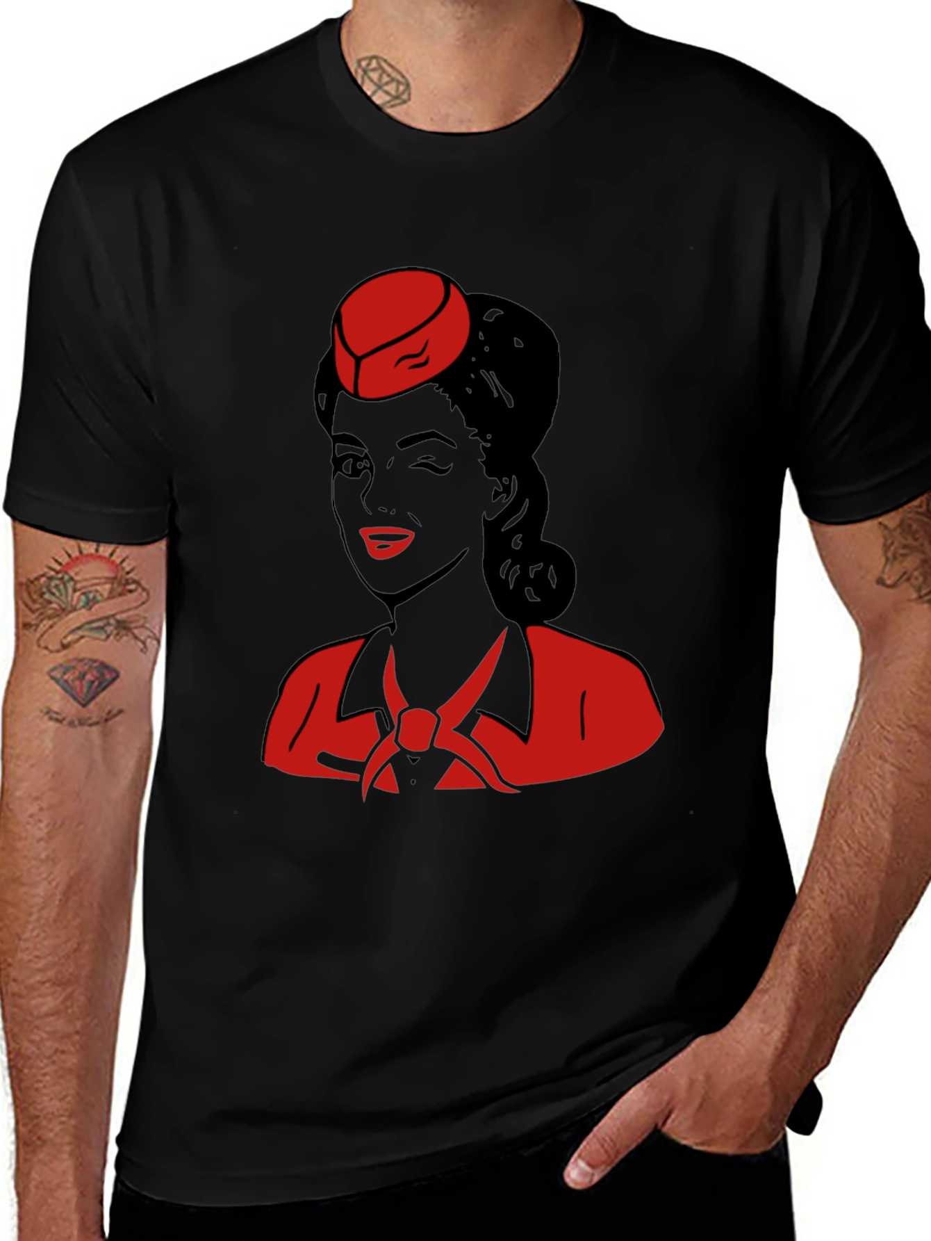 Variant 14 of Retro Flight Attendant Graphic T-Shirt