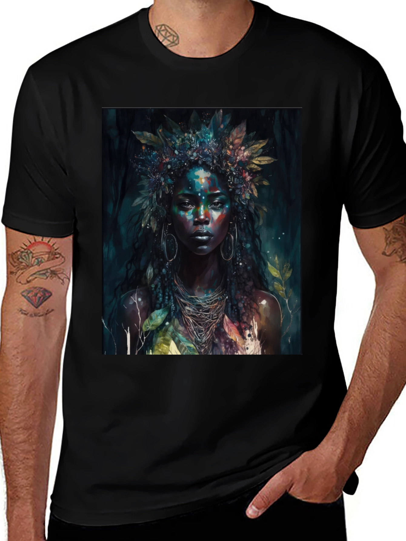 Variant 10 of Mystic Woman Graphic Tee - Nature Art T-Shirt