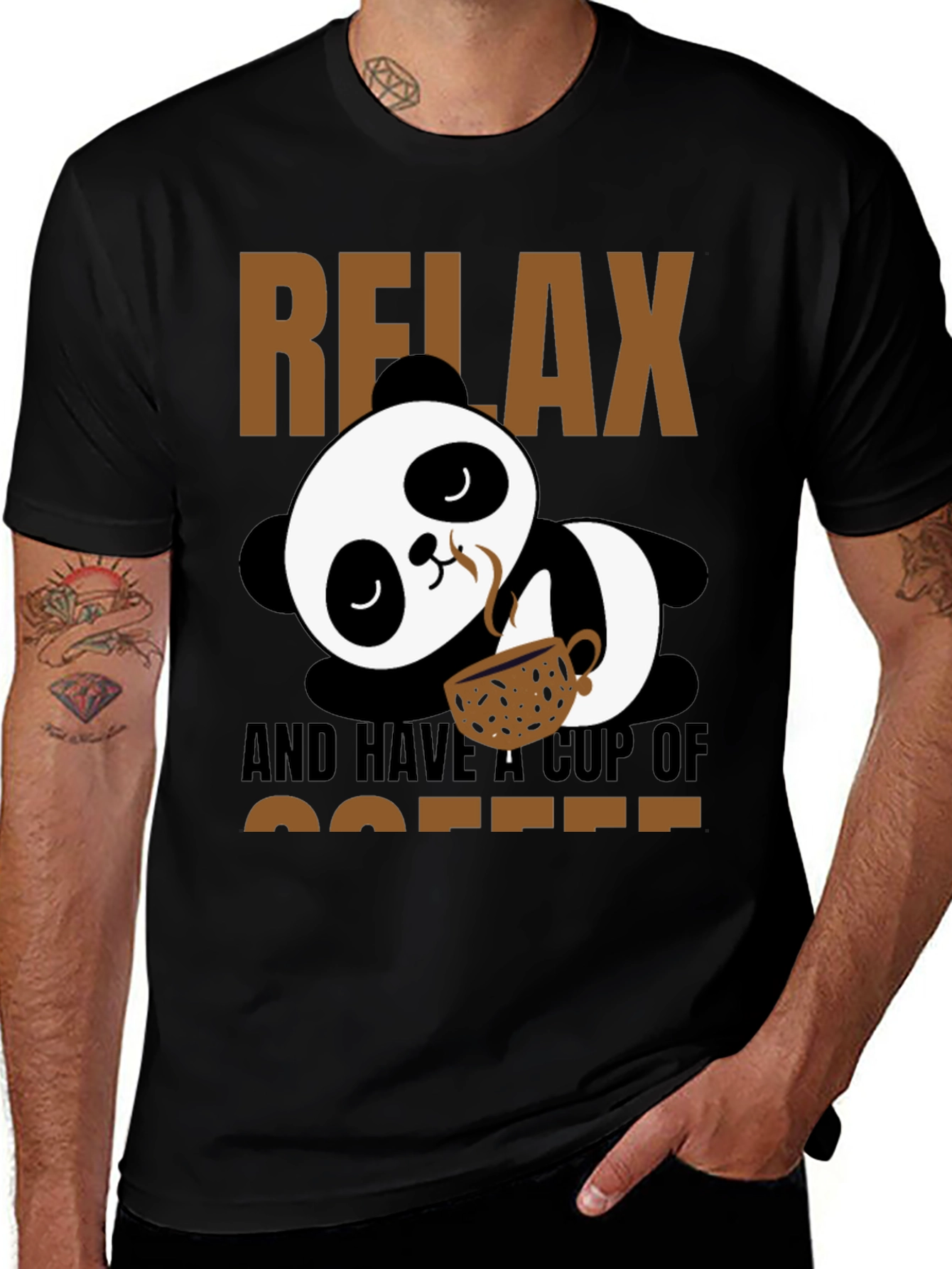 Variant 3 of Relax Panda Coffee T-Shirt