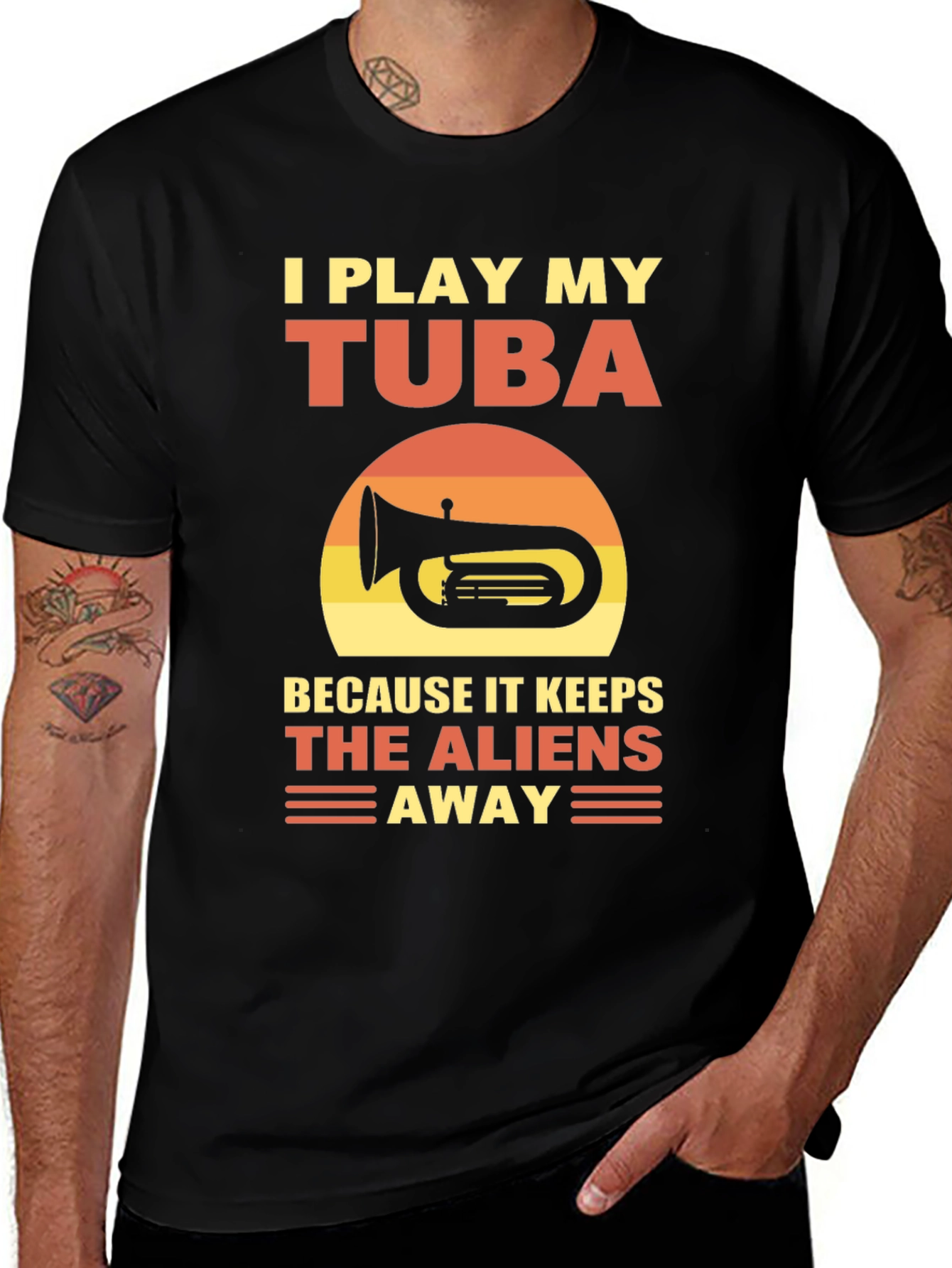 Variant 12 of I Play My Tuba T-Shirt - Alien Defense